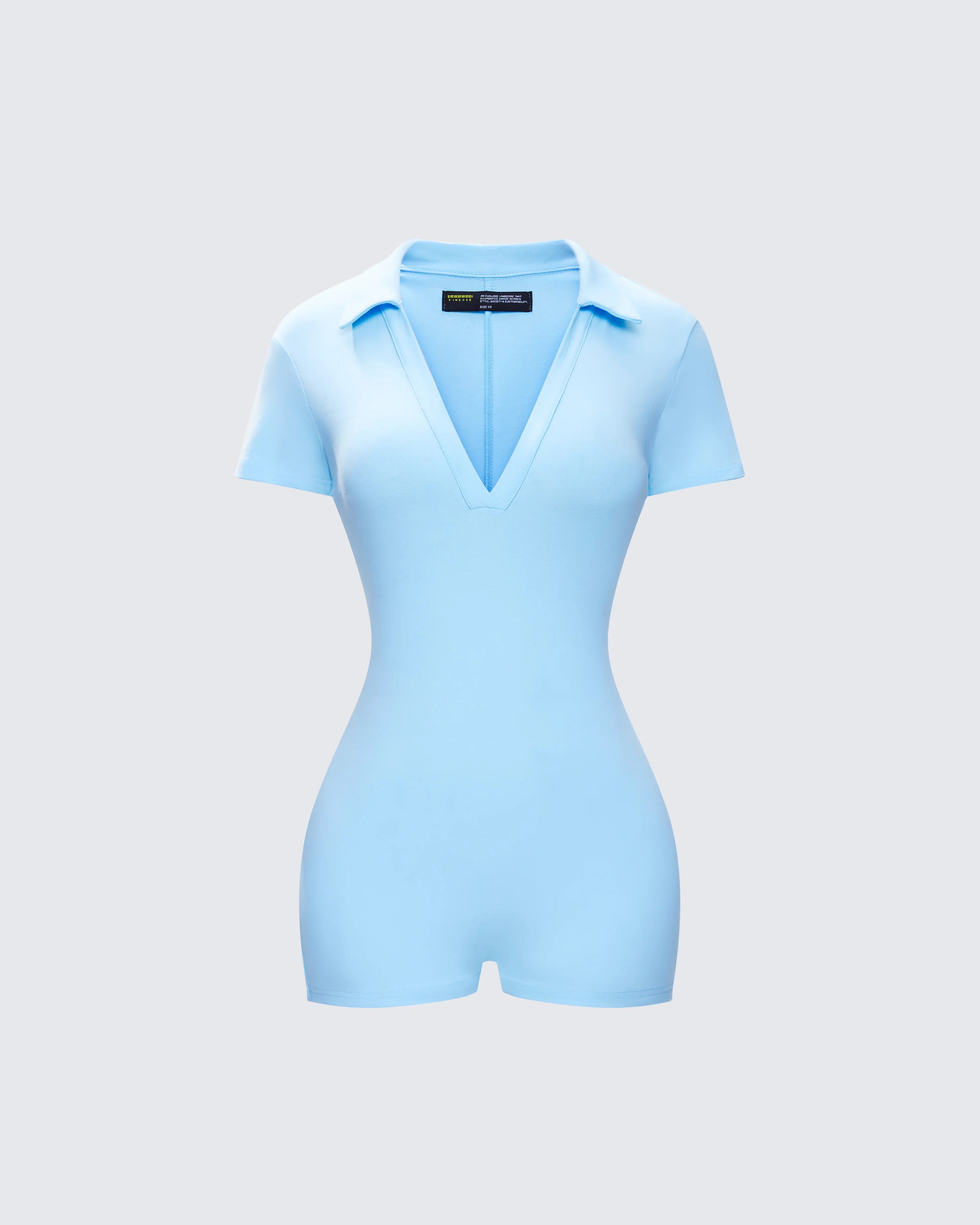 Jeane Marie Blue Mini Rib Romper