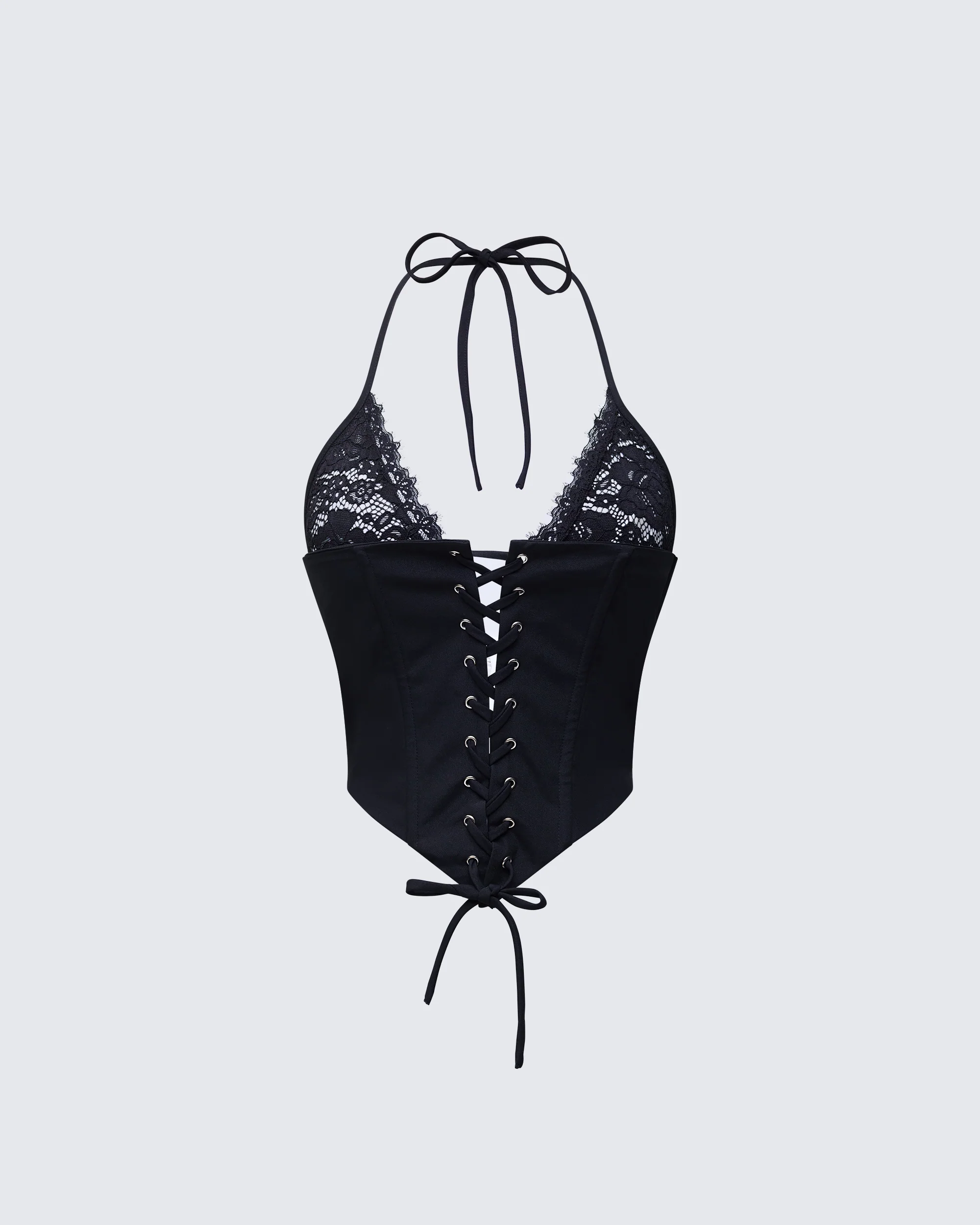 Jennie Black Lace Halter Corset Top