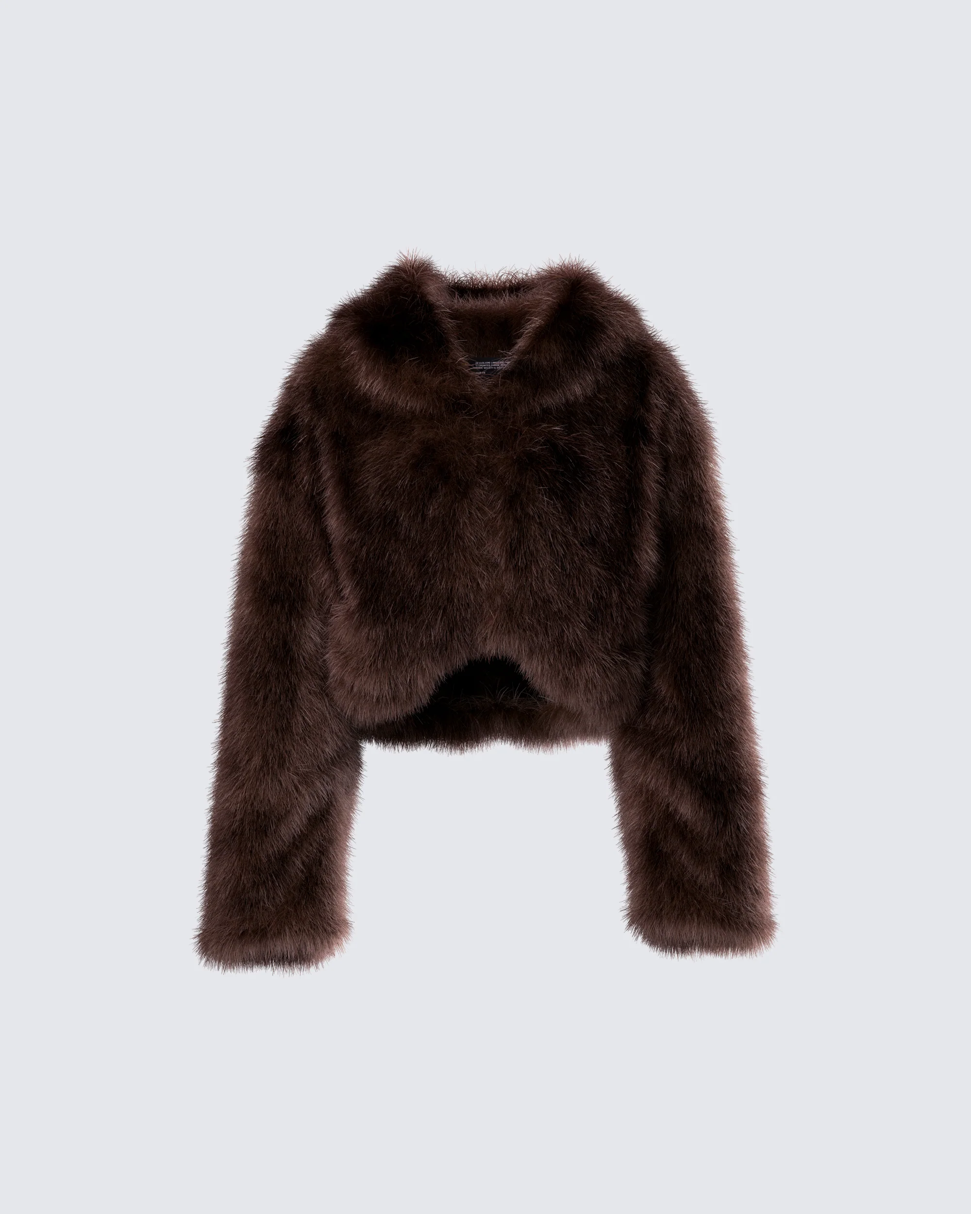 Joaquina Brown Fur Cropped Coat