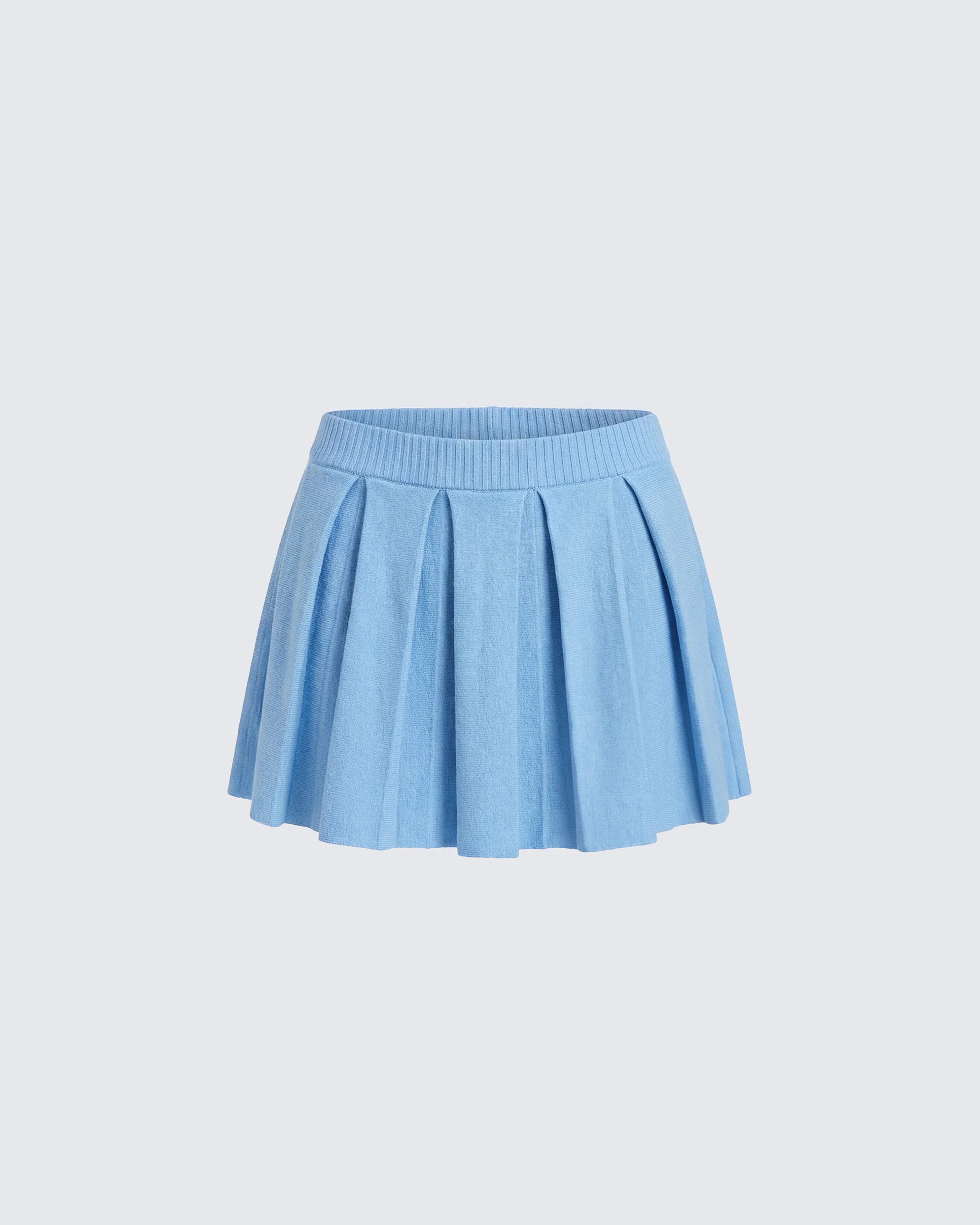 Jodia Blue Pleated Knit Mini Skirt