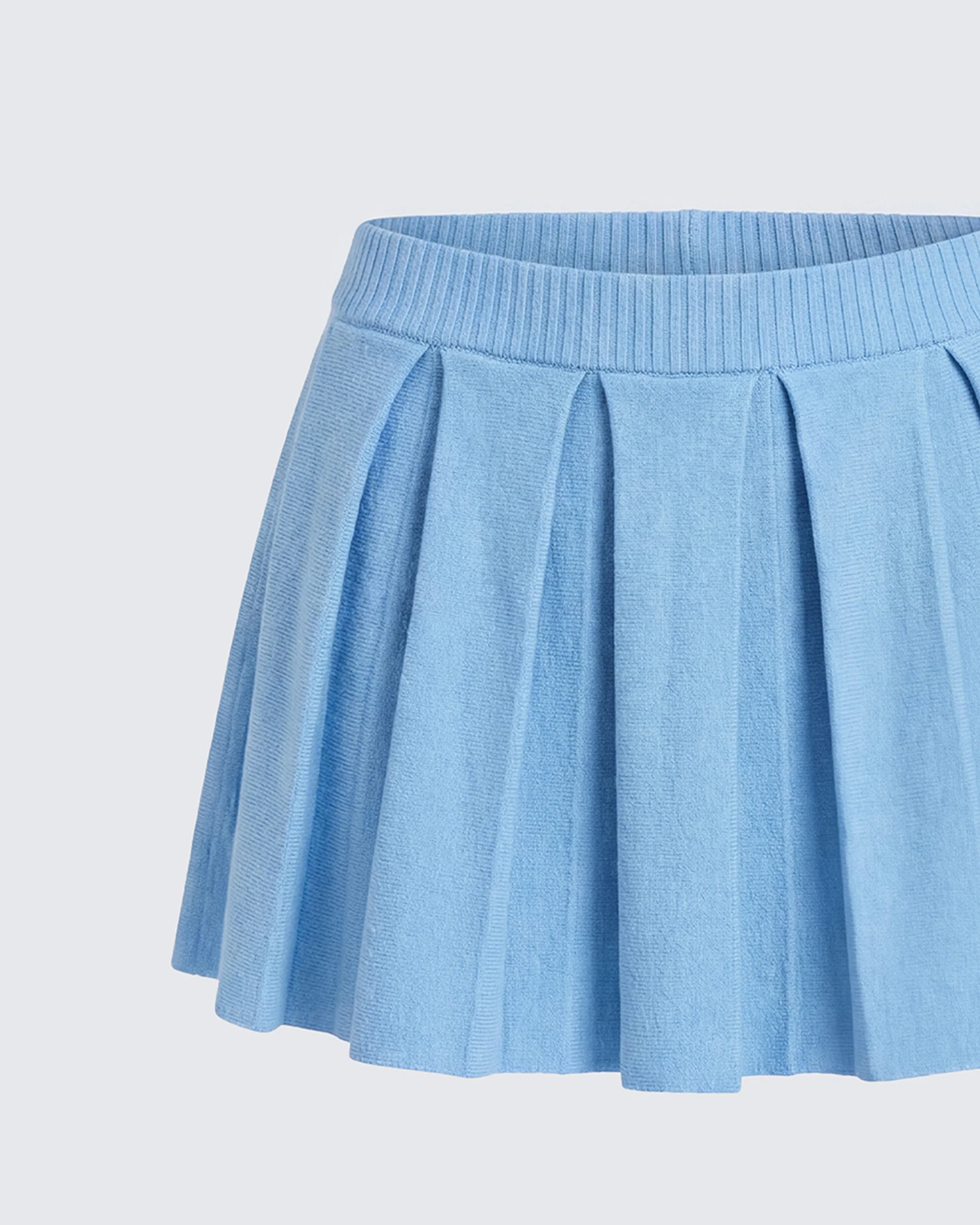 Jodia Blue Pleated Knit Mini Skirt - Image 6