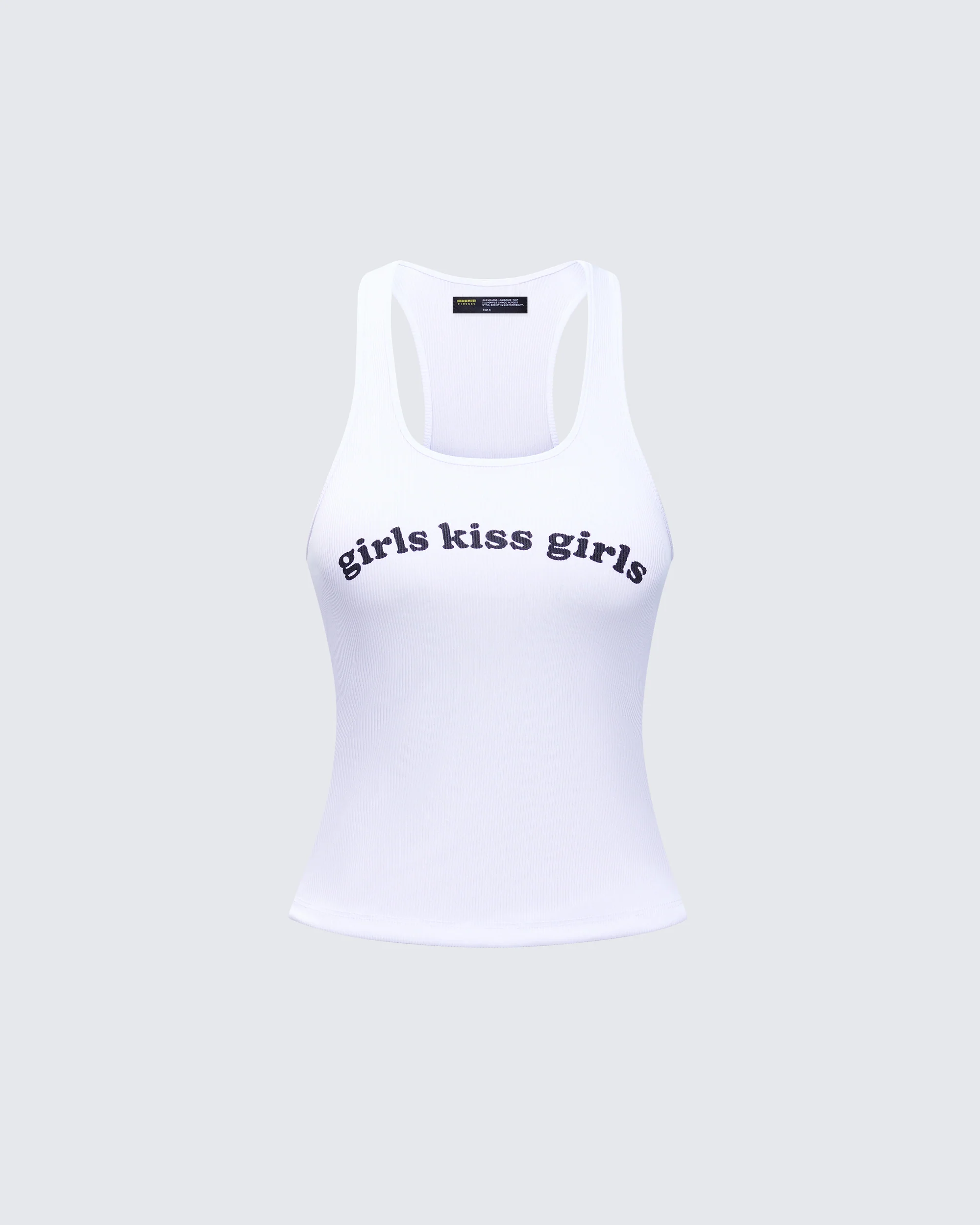 Joel White Ribbed Slogan Tank