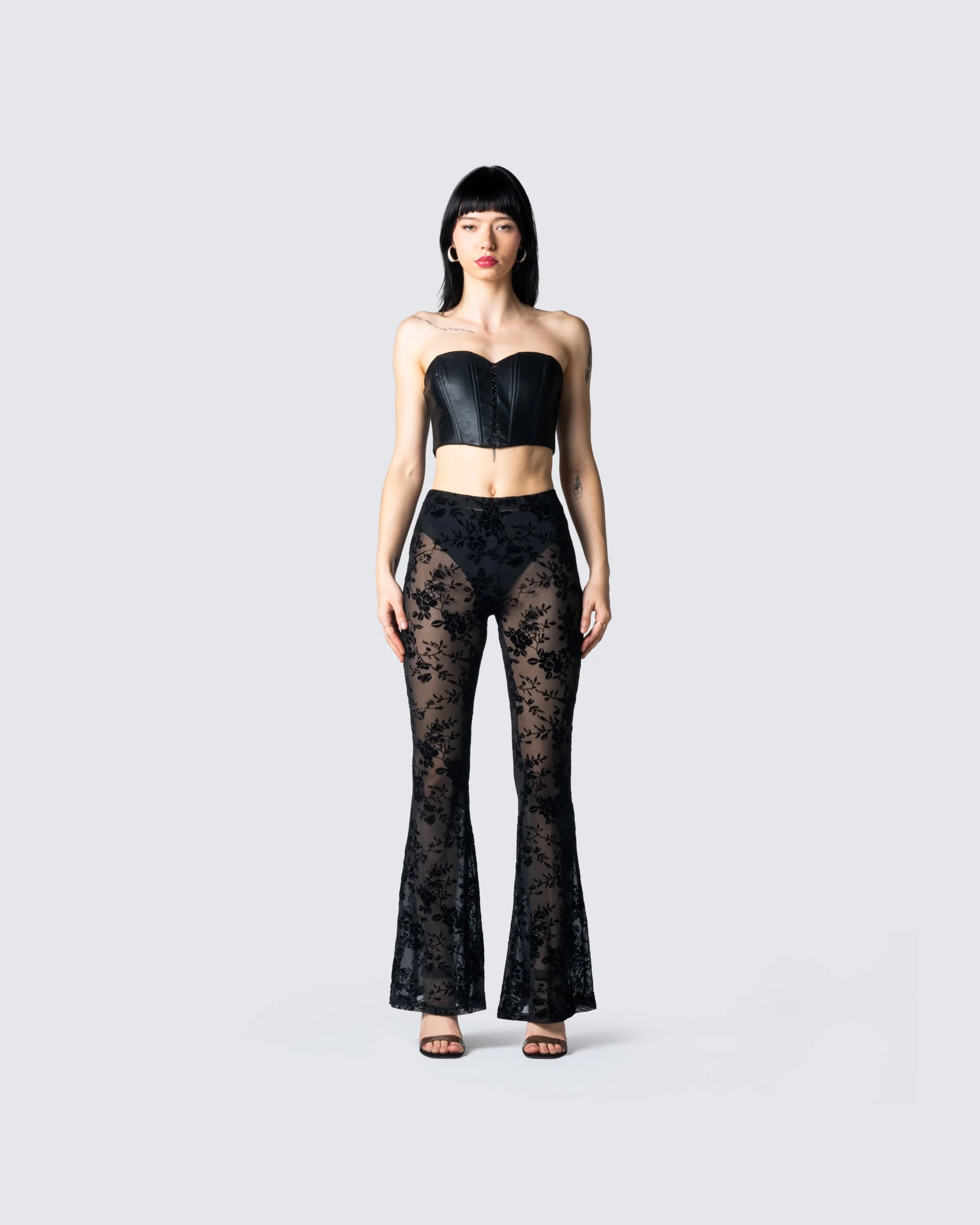 Jonas Black Sheer Flocked Pant - Image 4