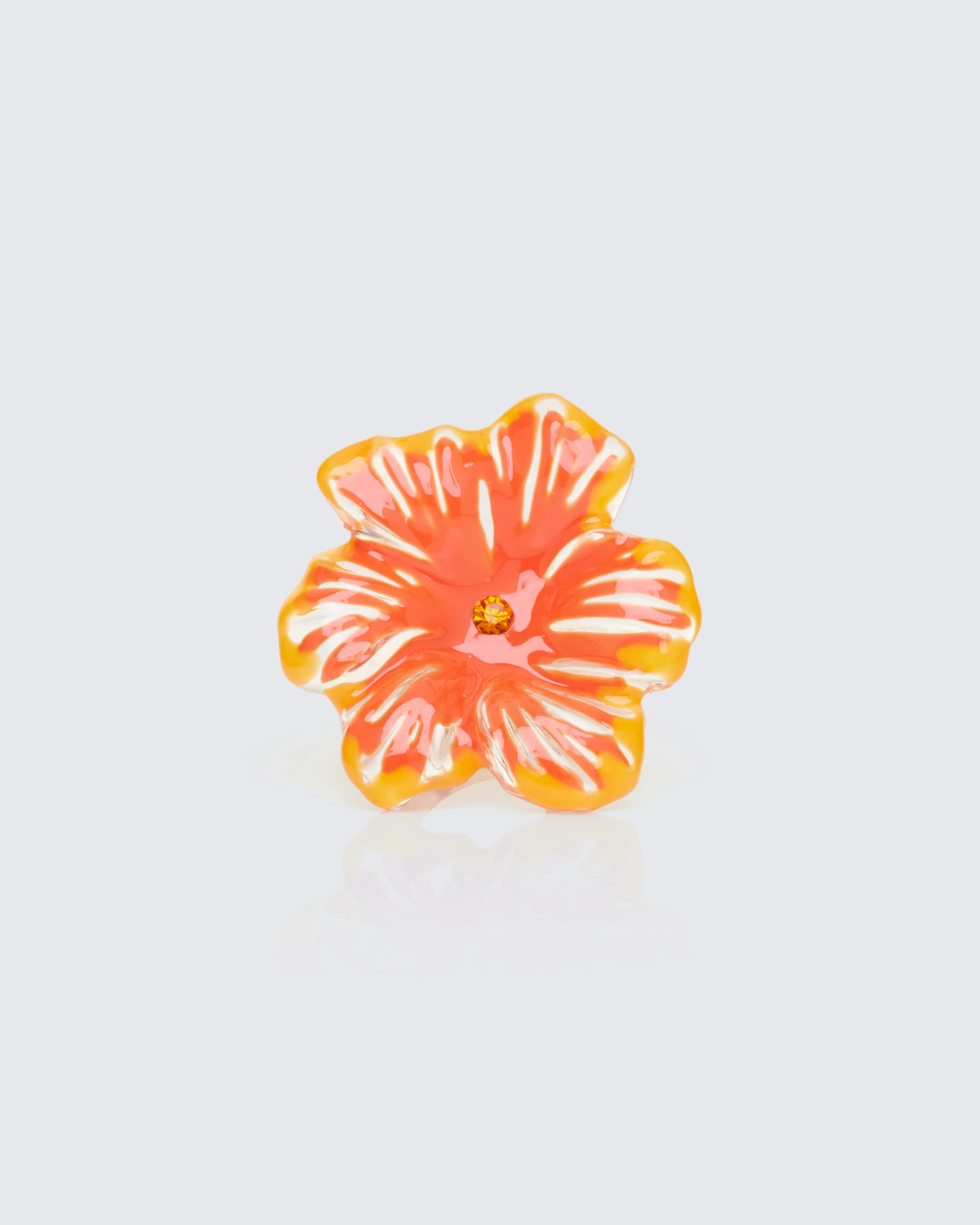 Juni Orange Plumeria Flower Ring