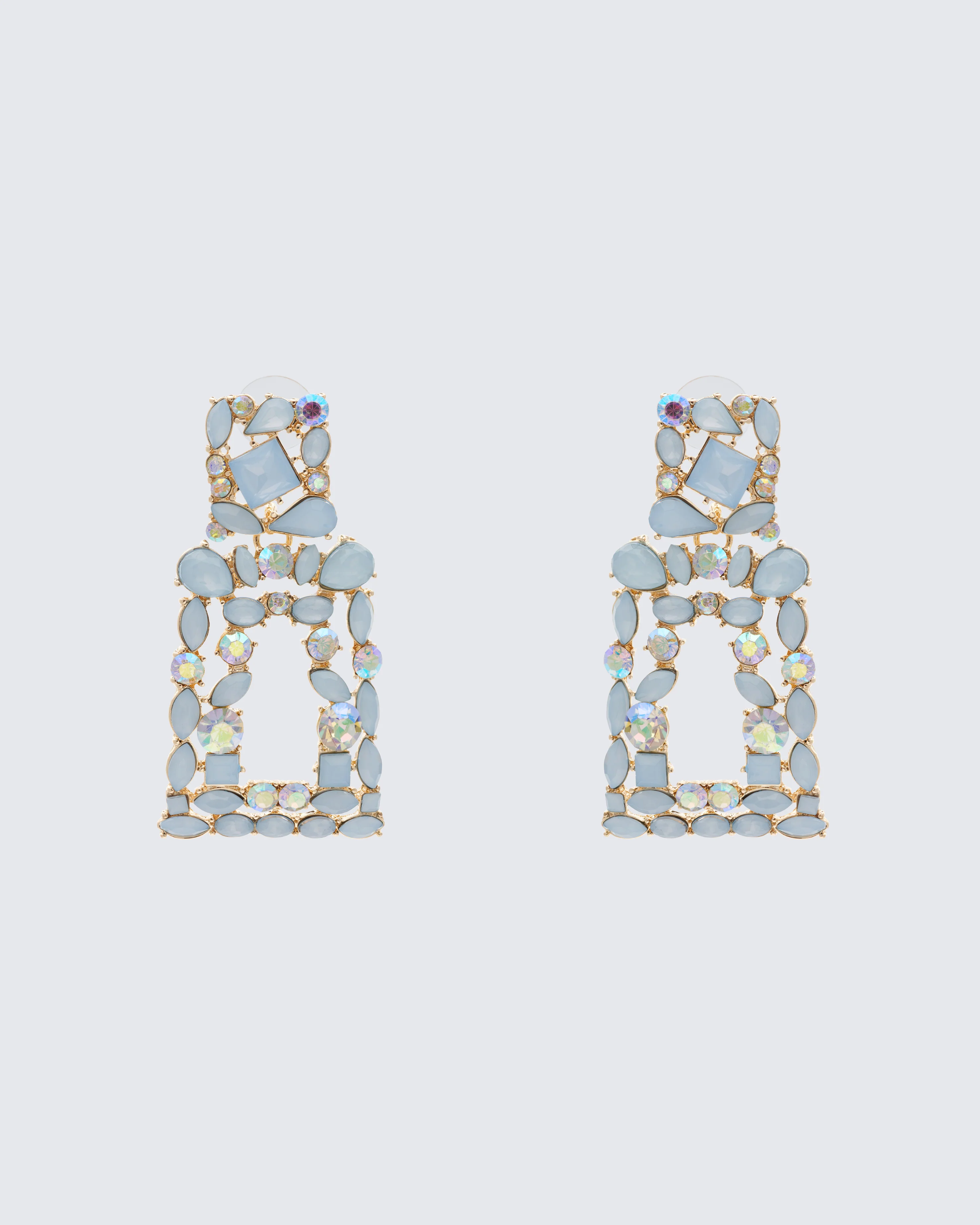 Kamari Blue Encrusted Dangle Earrings