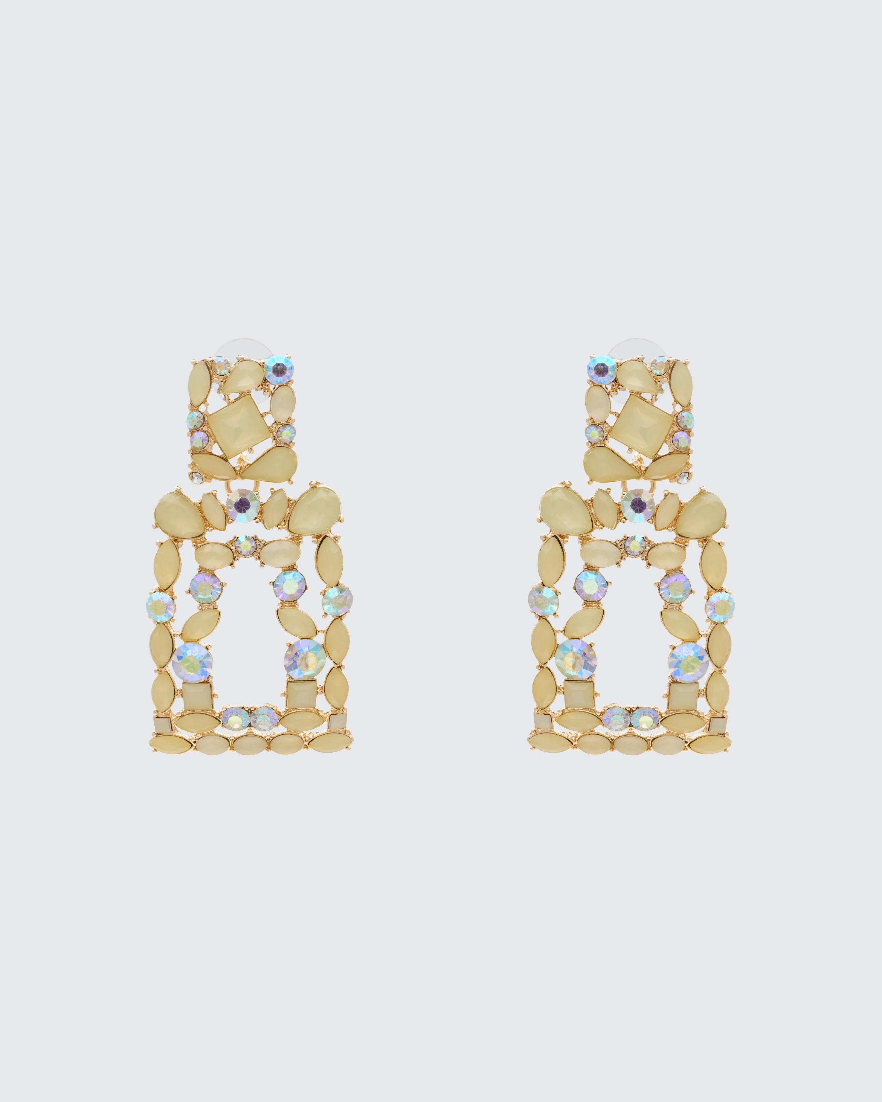 Kamari Yellow Encrusted Dangle Earrings