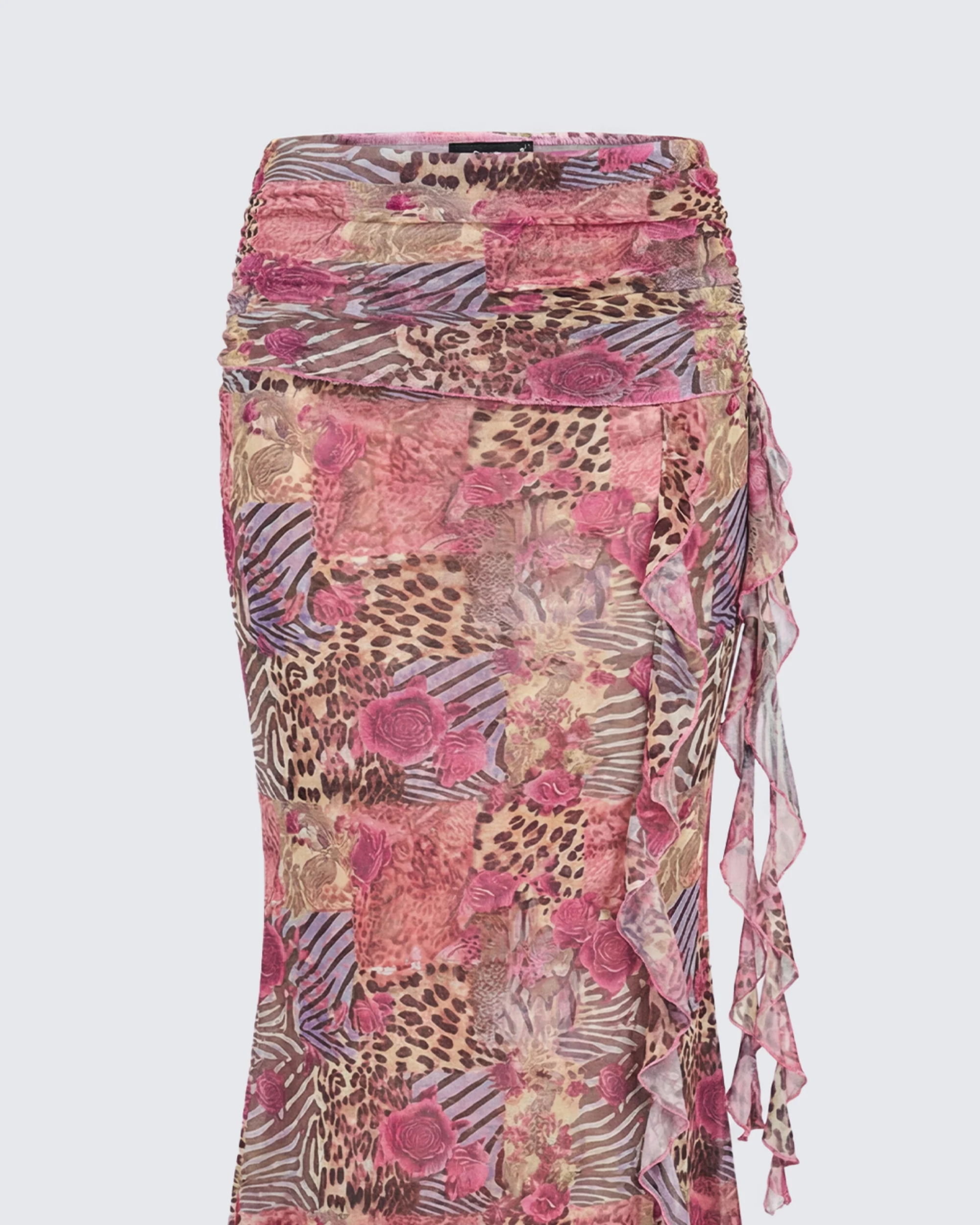 Kani Multi Printed Mesh Maxi Skirt - Image 6