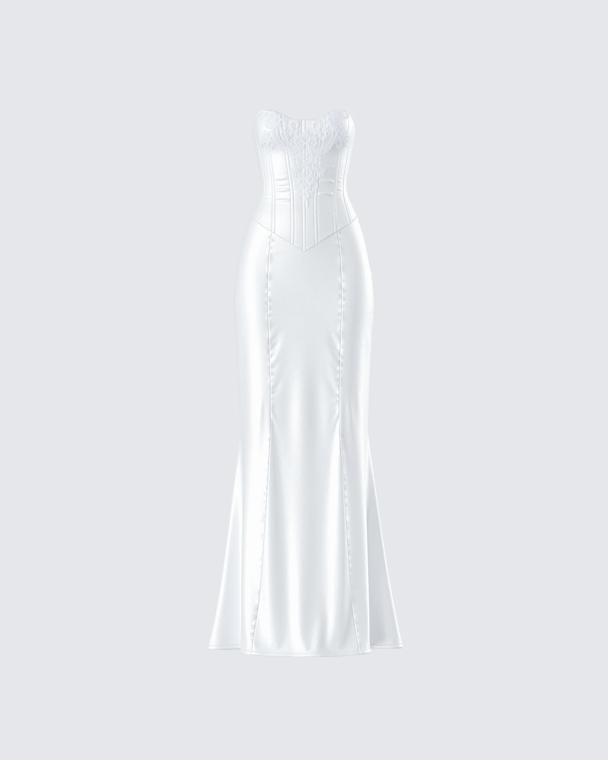 Katana White Lace Applique Gown