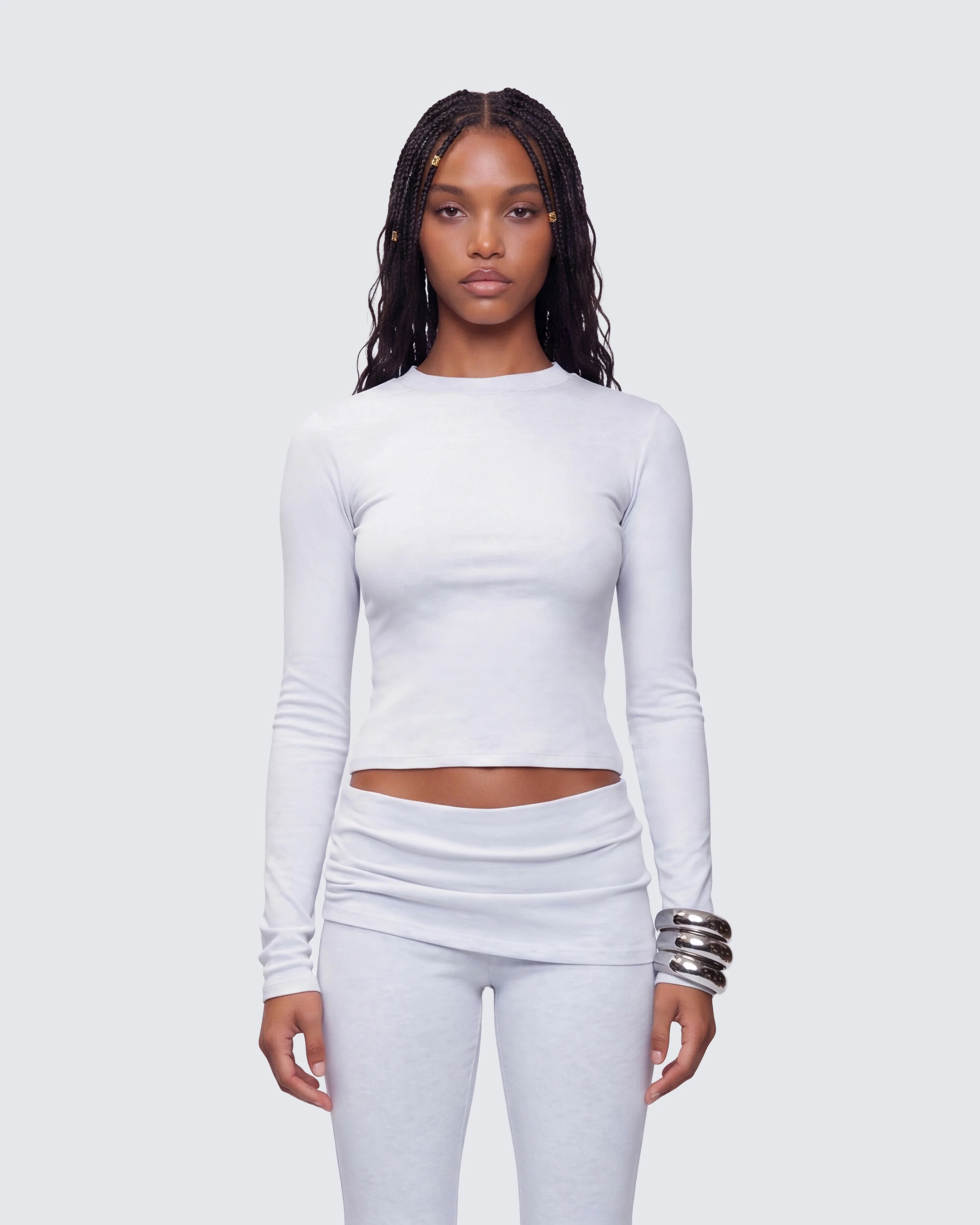 Kia Grey Marl Long Sleeve Top - Image 3