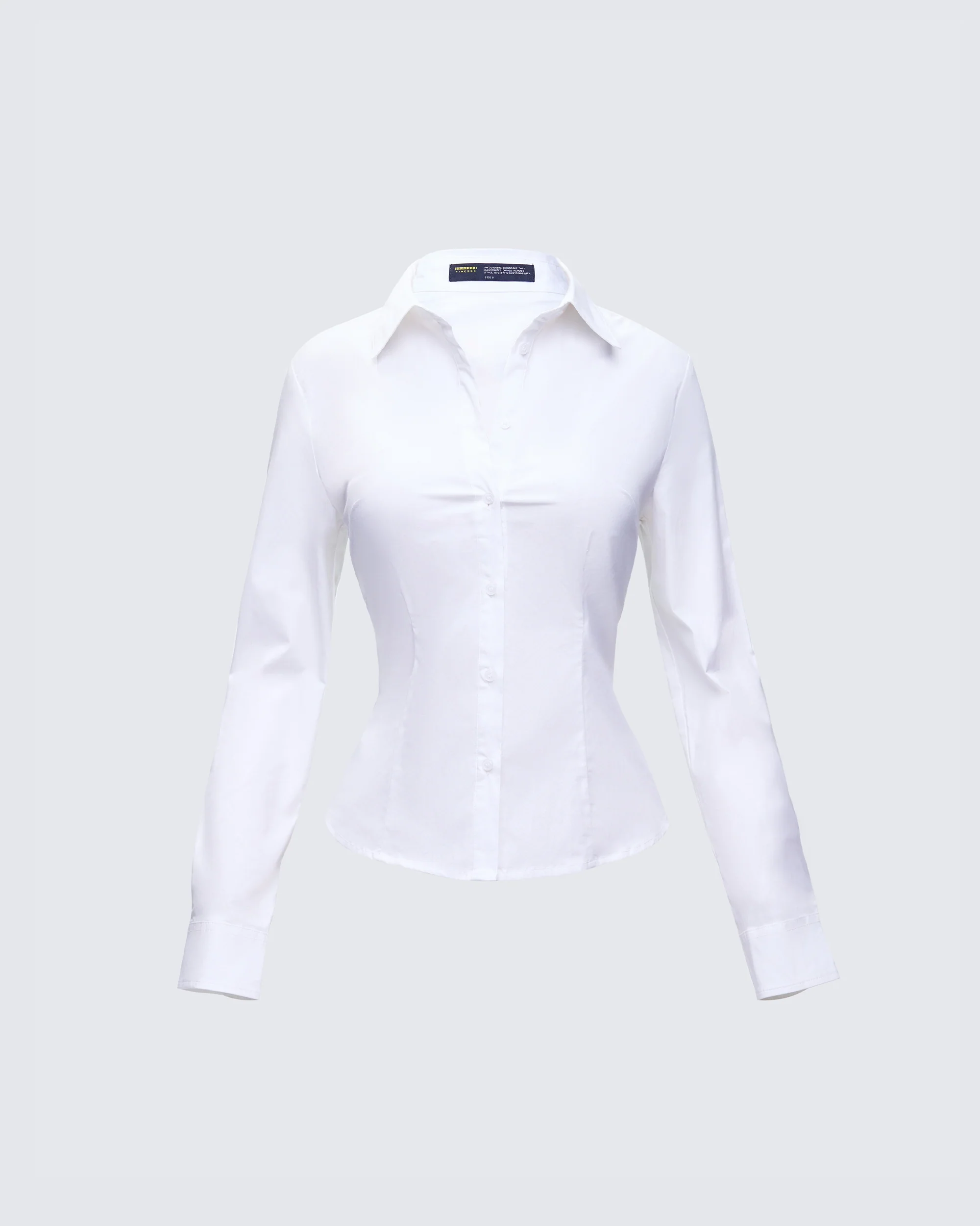 Kyra Fitted White Poplin Shirt
