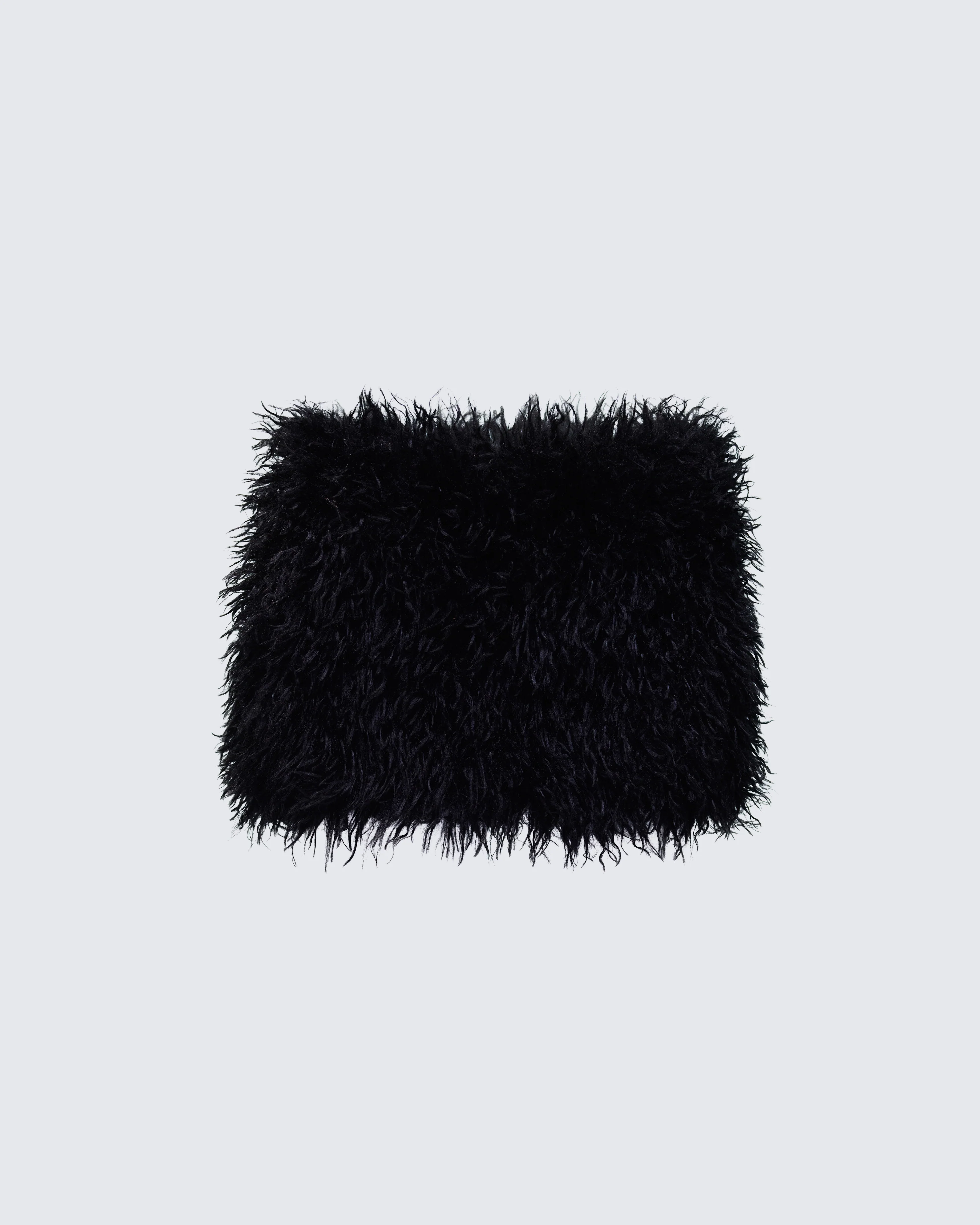 Fara Black Faux Fur Micro Mini Skirt
