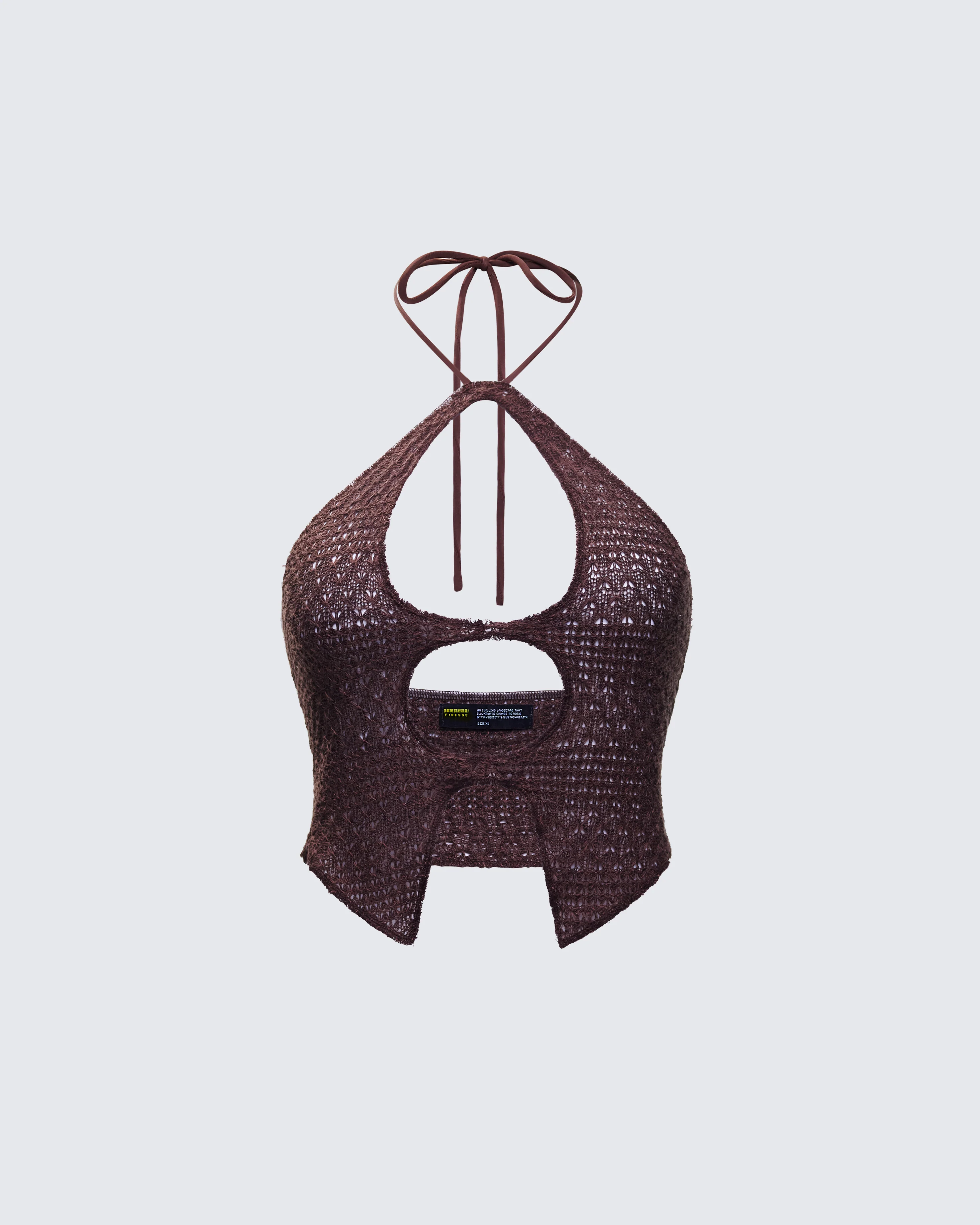 Landry Brown Knit Cut Out Top
