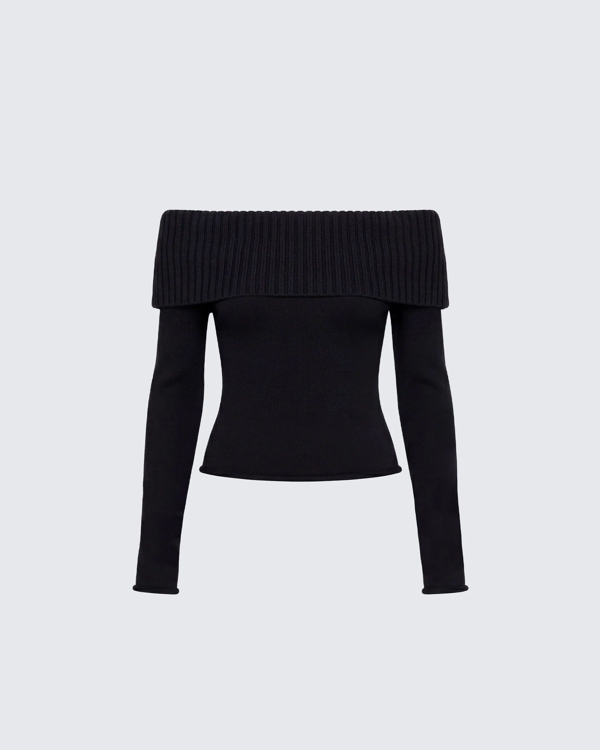 Lorraine Black Sweater Knit Top