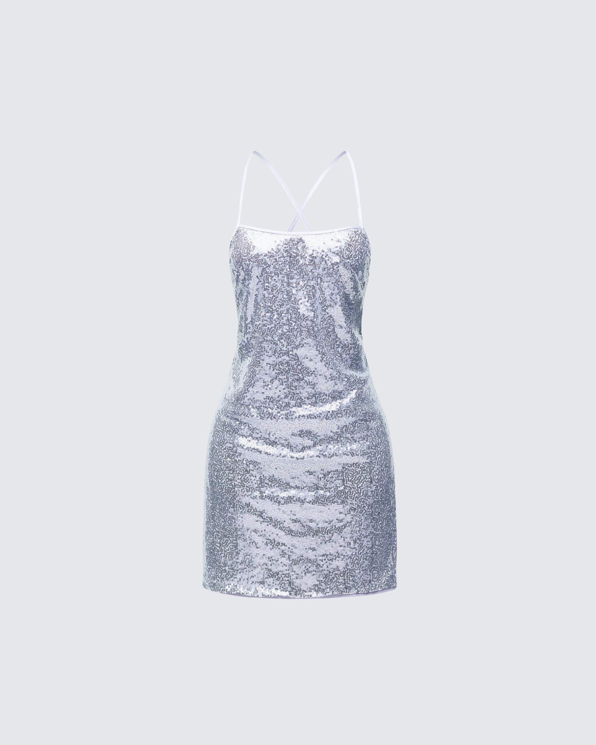 Lua Silver Sequin Cami Mini Dress
