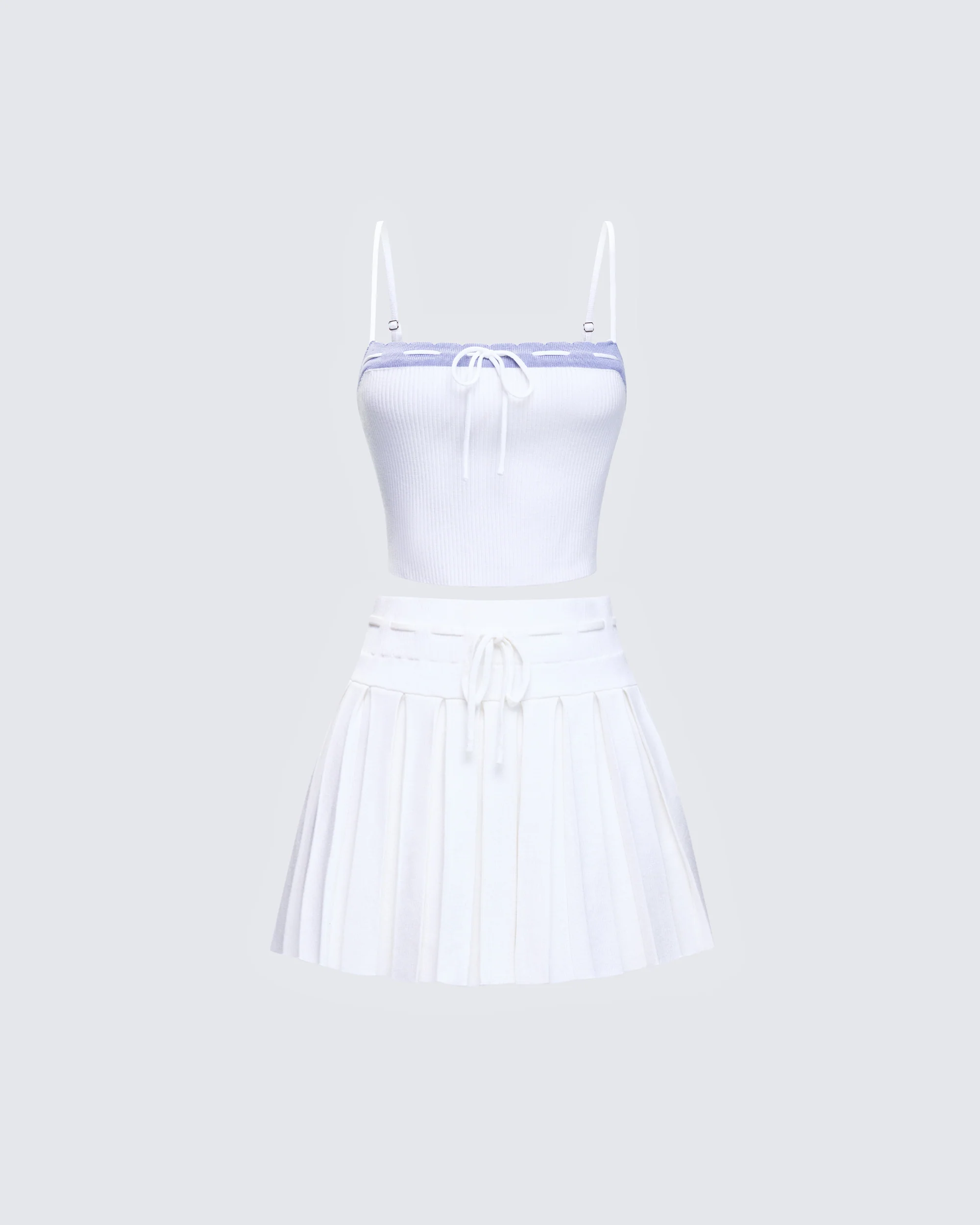 Lucien White Knitted Set