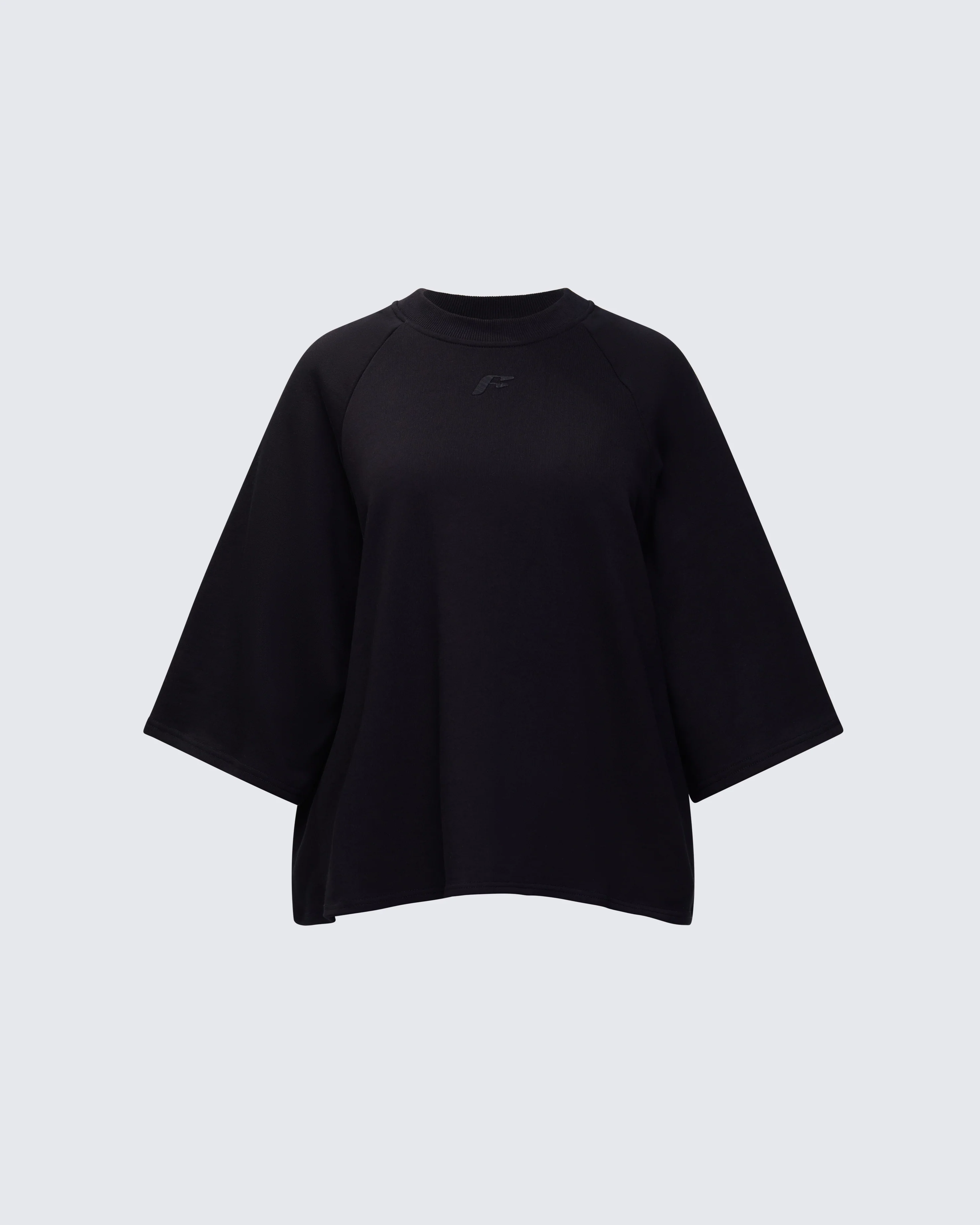 Mabelle Black Oversized Raglan Top