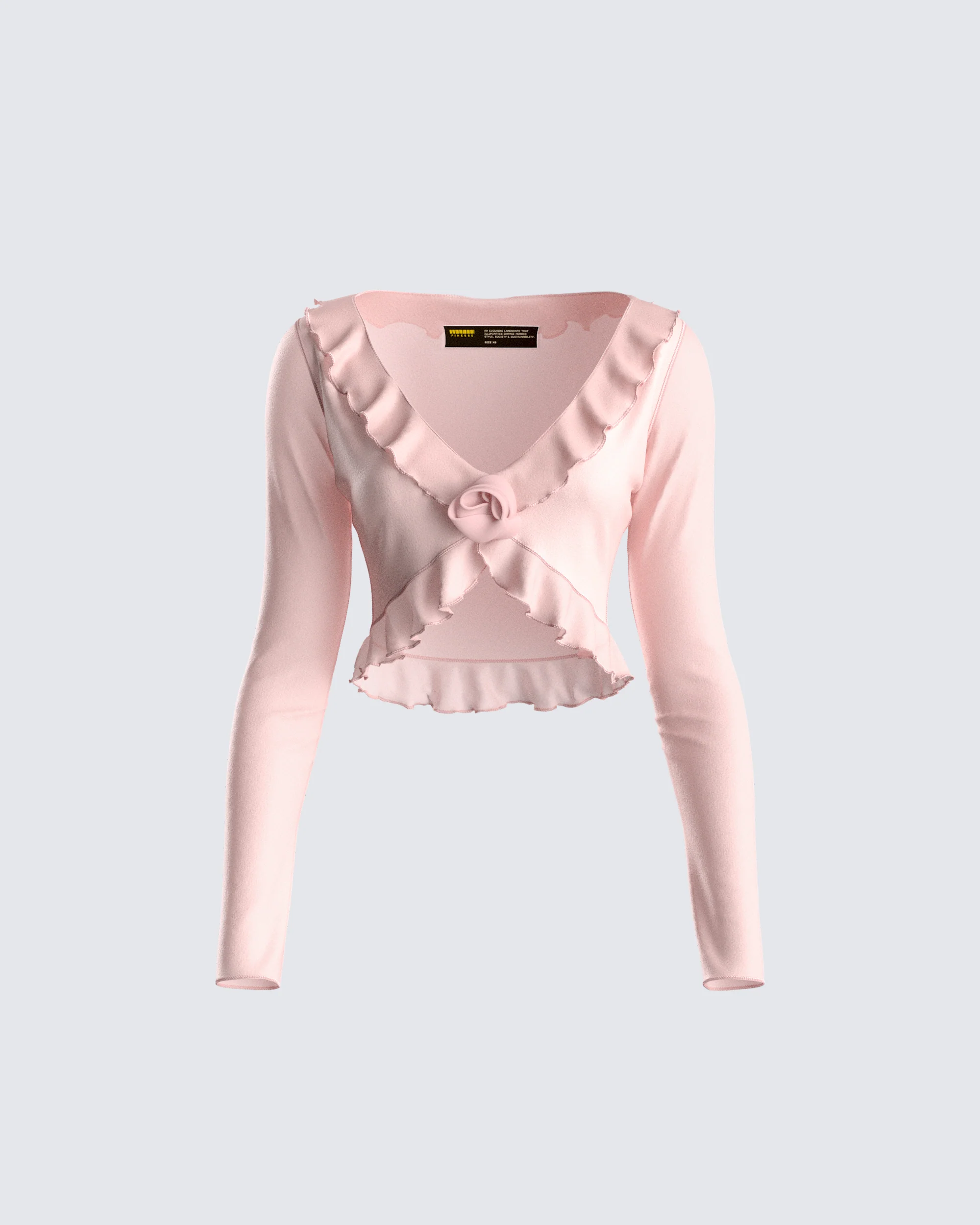 Marie Pink Mesh Long Sleeve Top