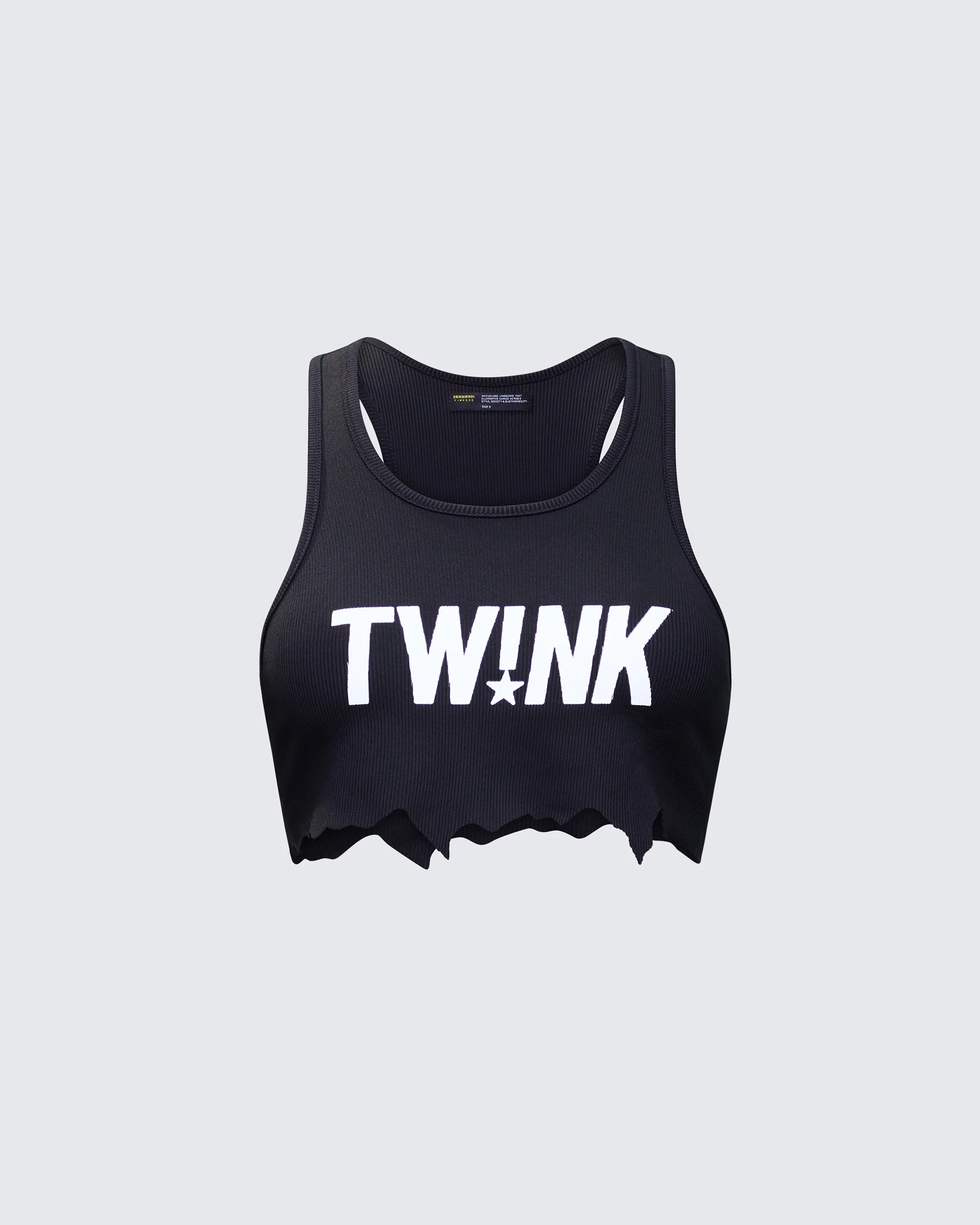 Maxine Black Graphic Cut Off Tank