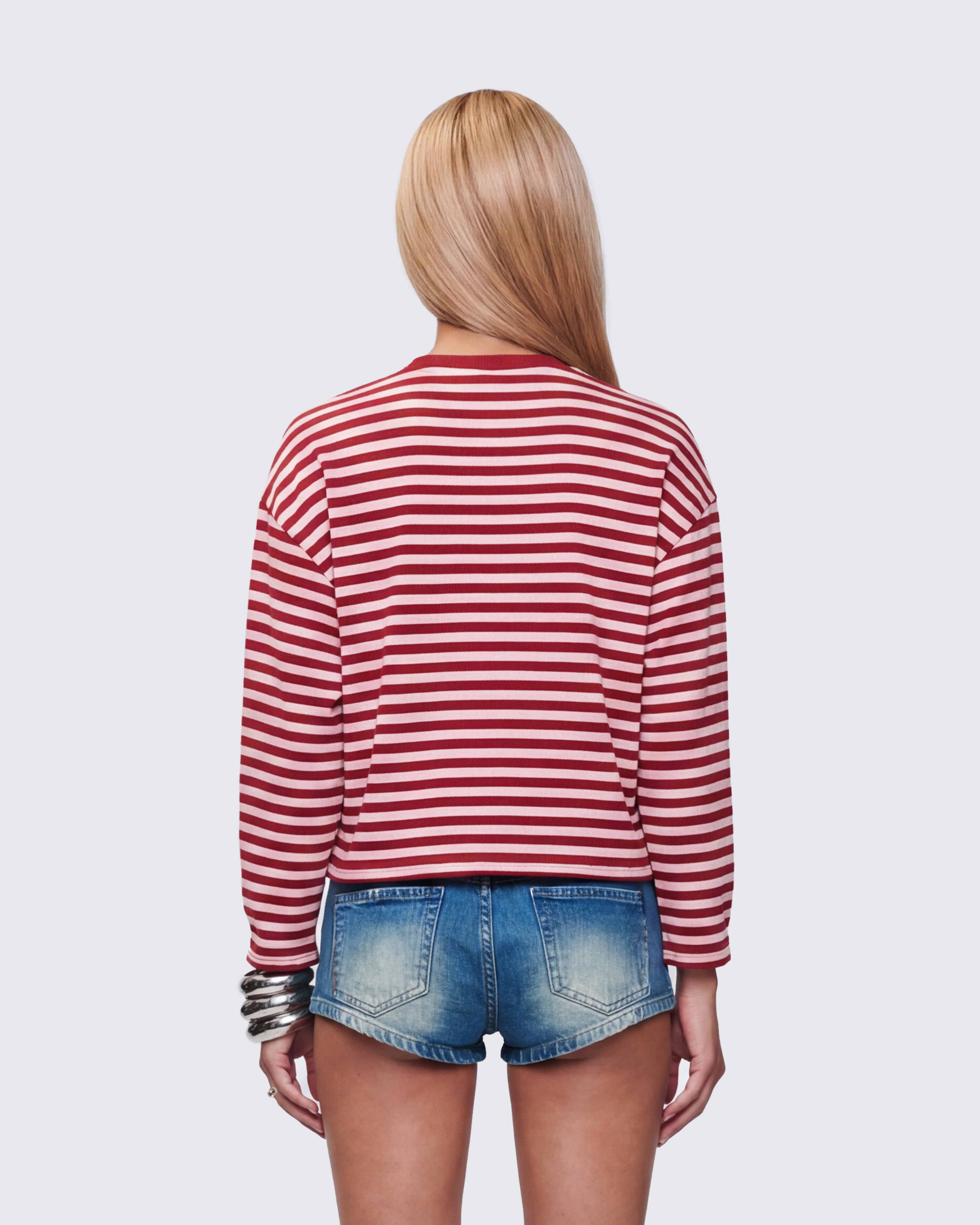 McKenna Cherry Striped Oversized Tee - Image 4