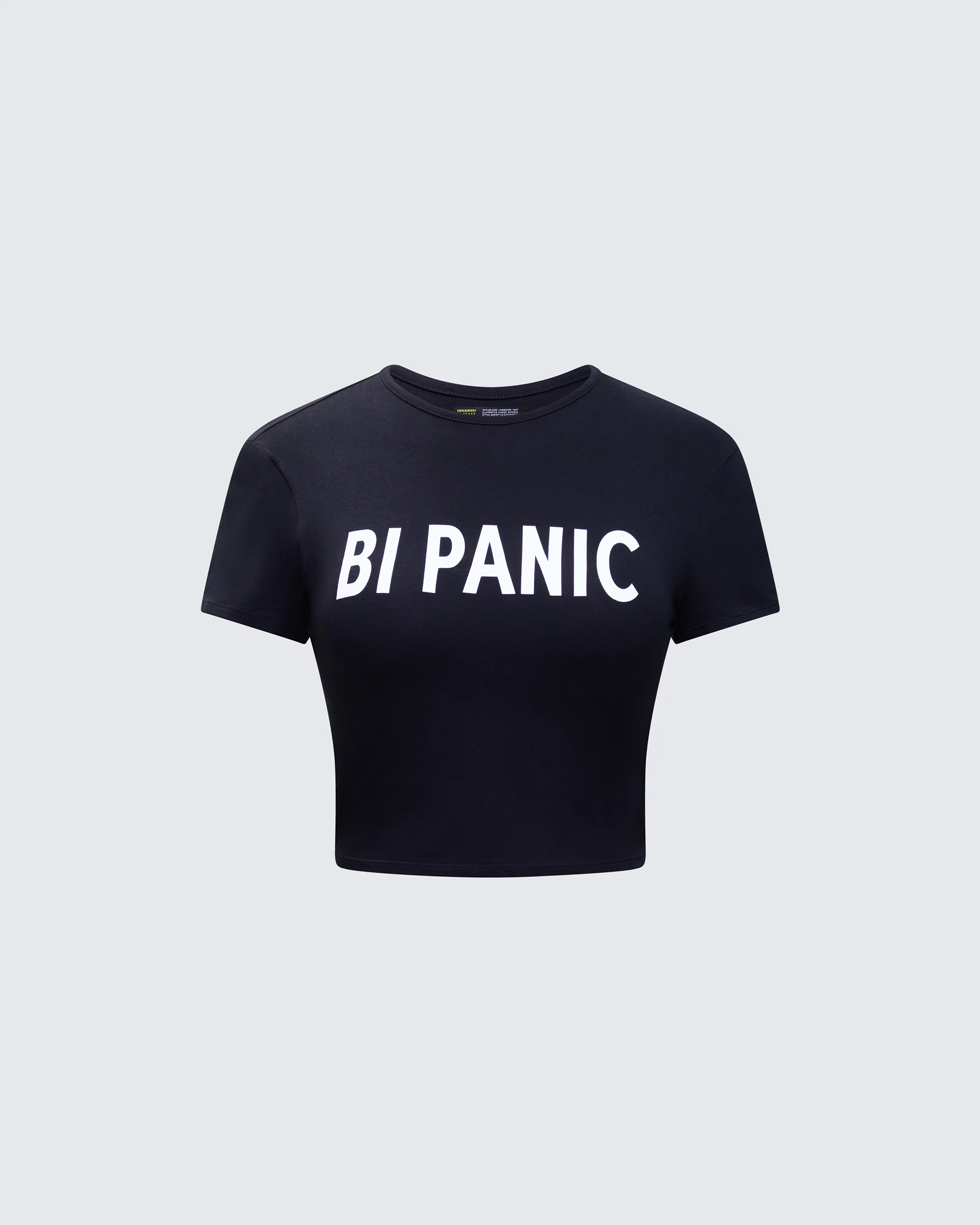 Meera Black Slogan Baby Tee