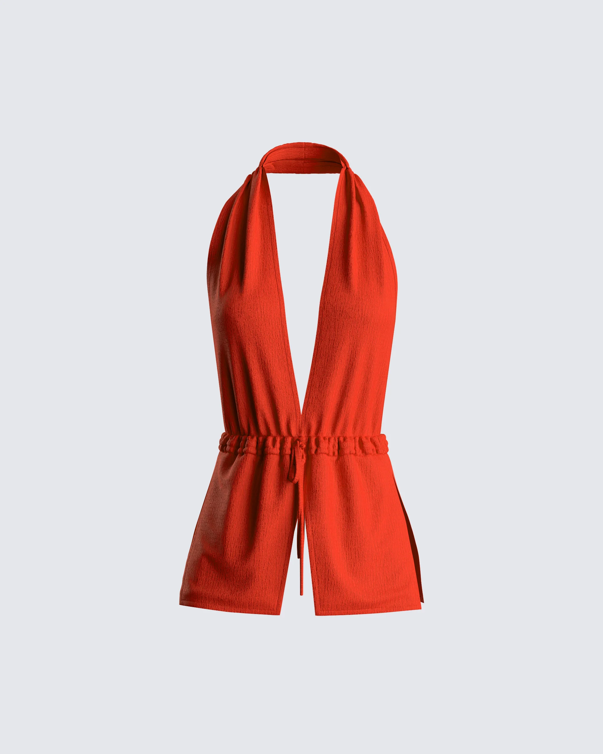 Miriam Red Knit Halter Top