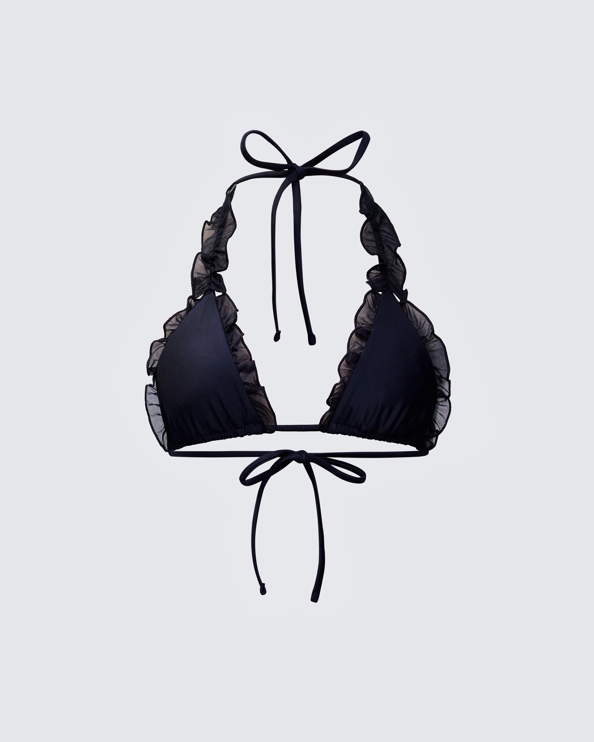 Monroe Black Ruffle Bikini Top