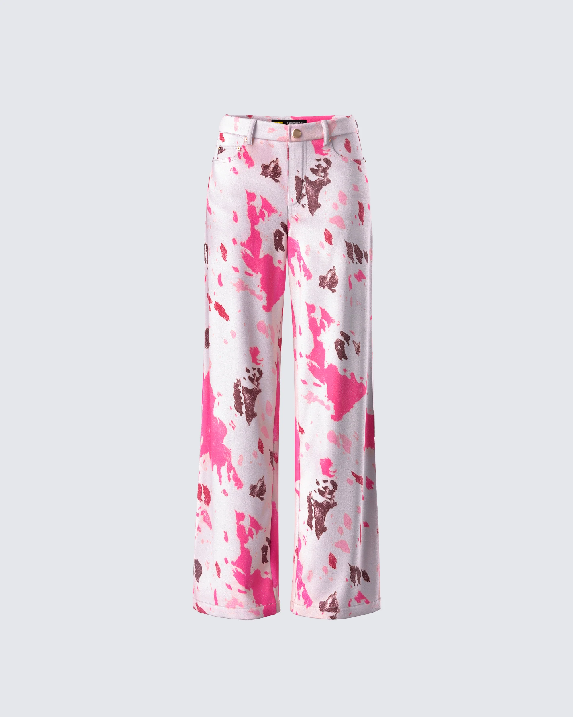 Nadezhda Multi Pink Denim Rivet Detail Pant