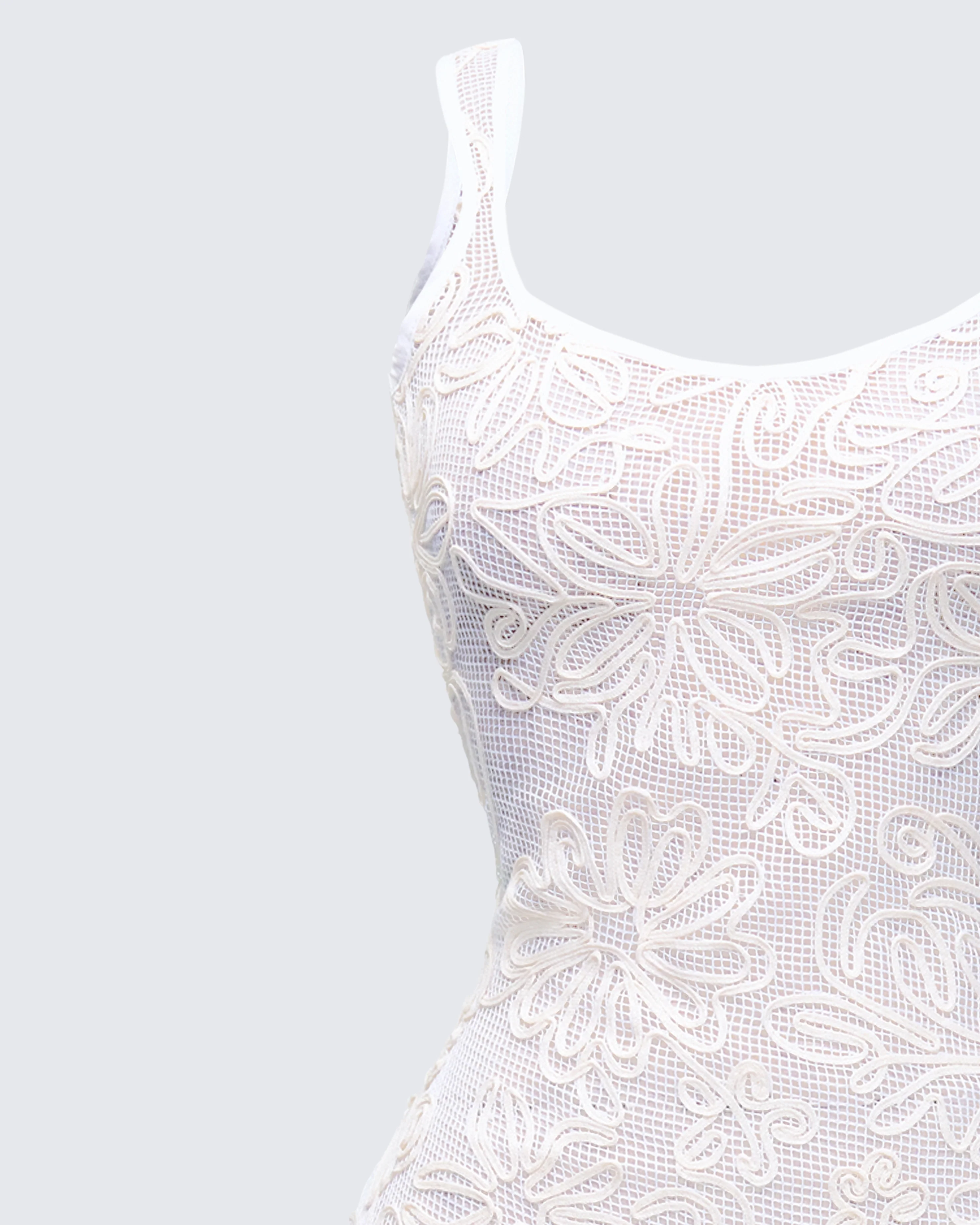 Nayela White Mesh Maxi Dress - Image 6