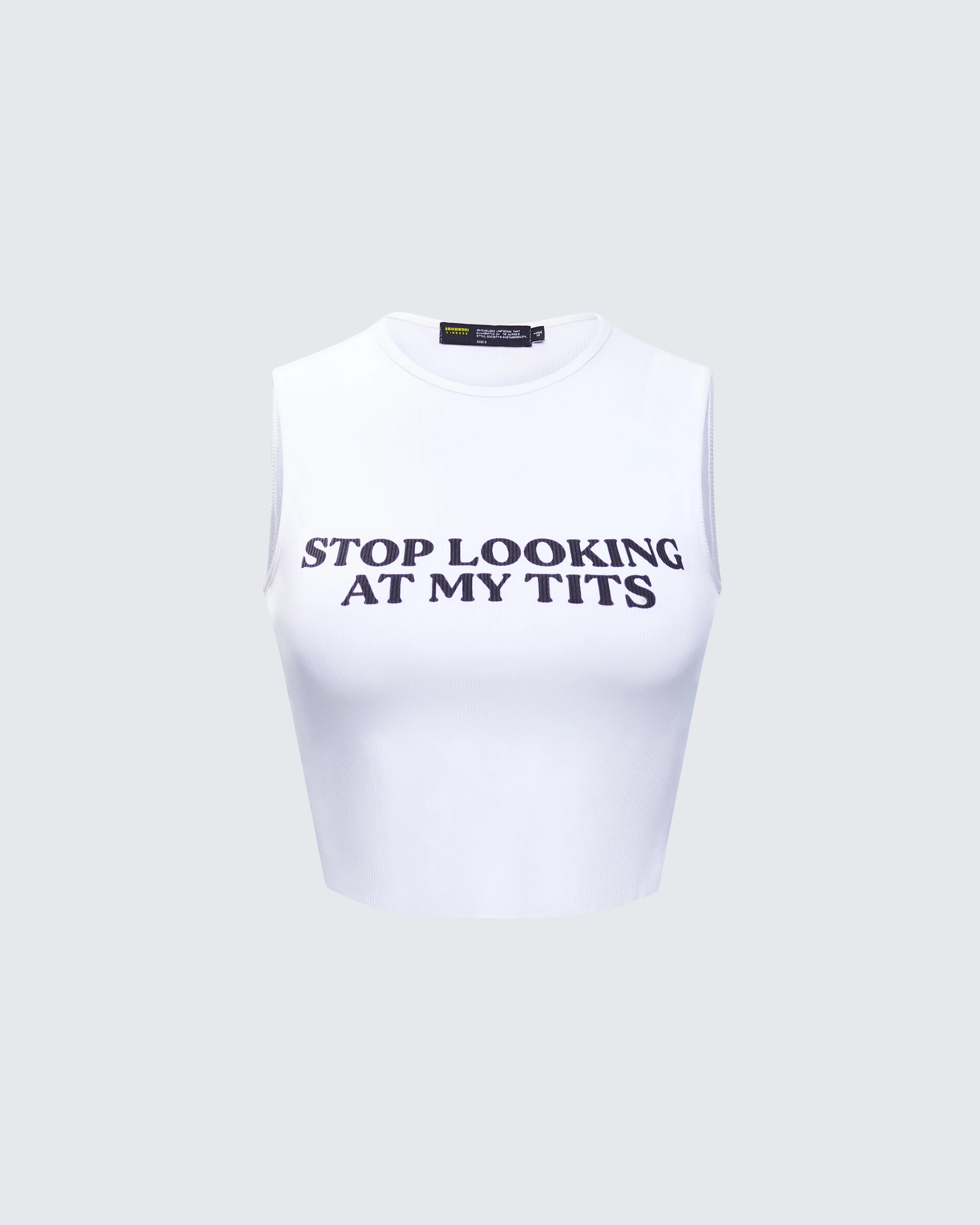 Nicolette White Rib Graphic Top