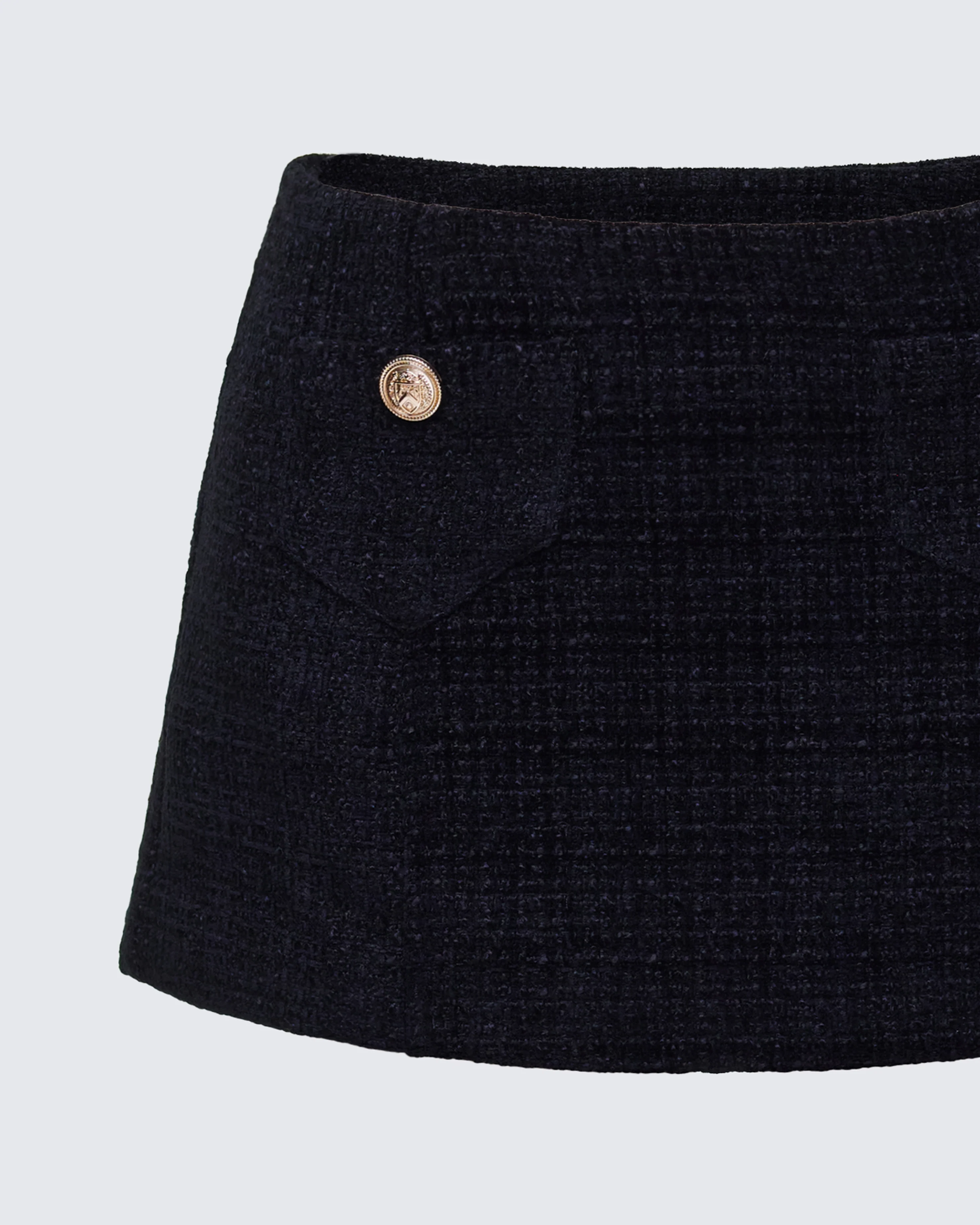 Nomi Black Tweed Mini Skirt - Image 6