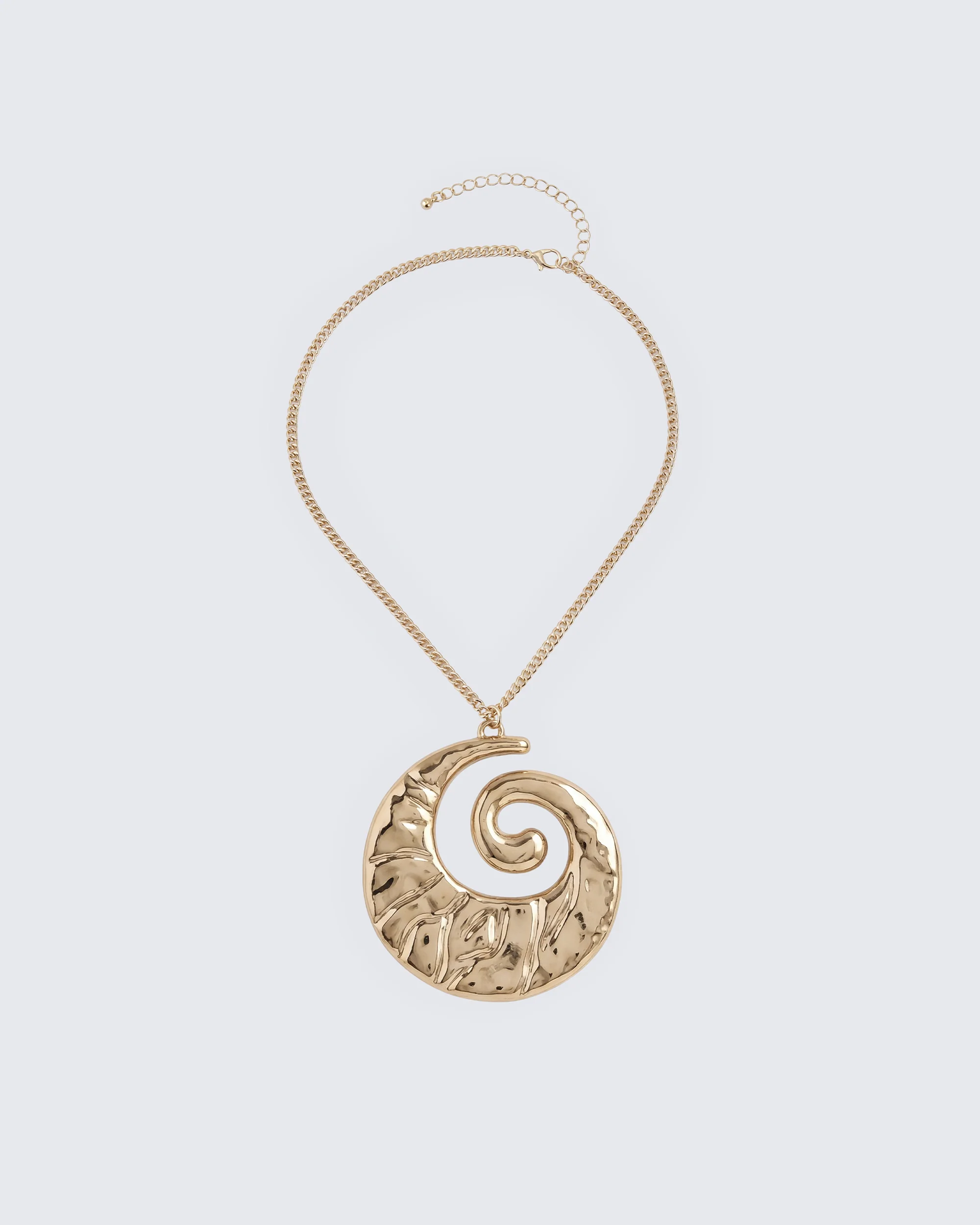 Noura Gold Organic Swirl Pendant Necklace