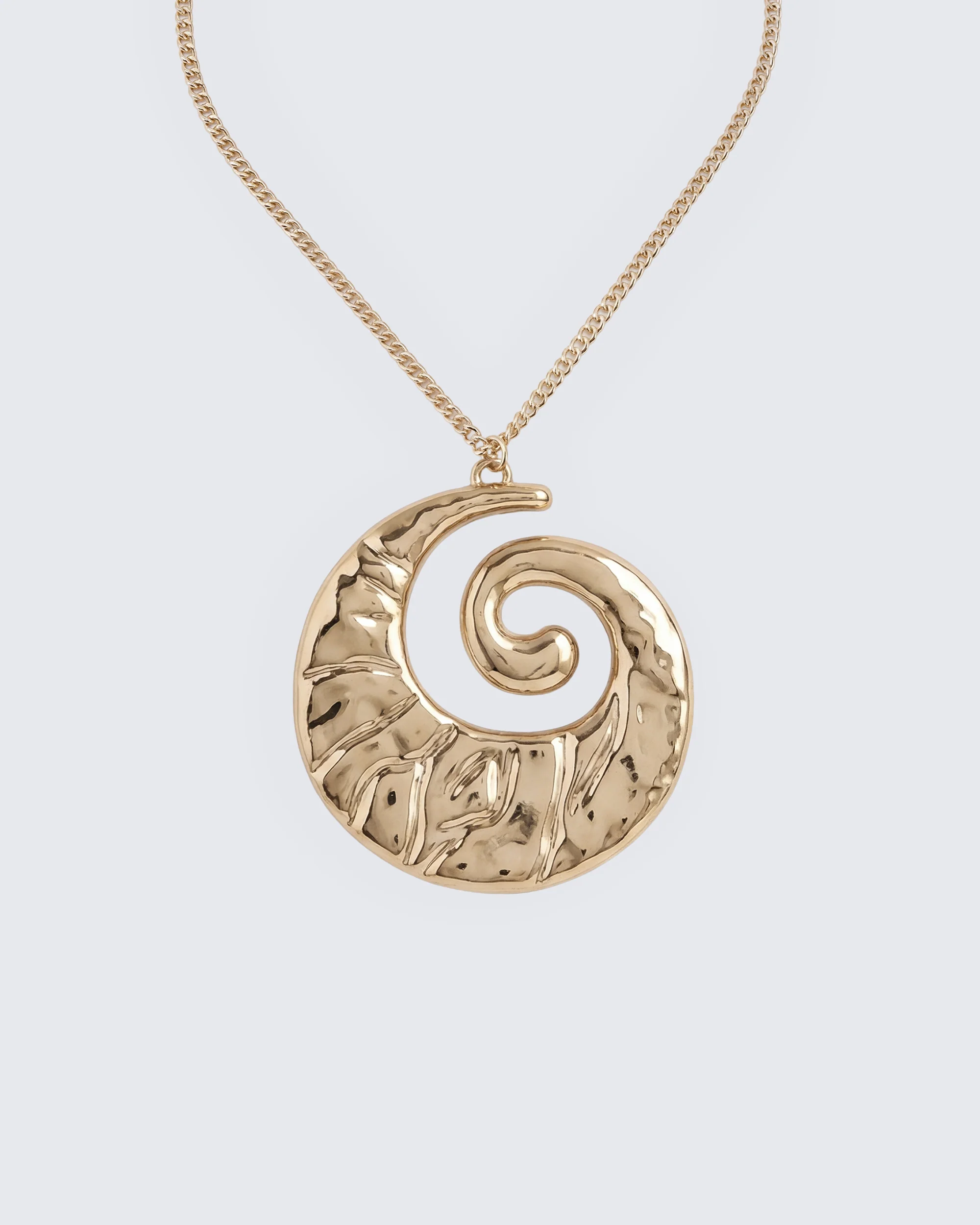 Noura Gold Organic Swirl Pendant Necklace - Image 2