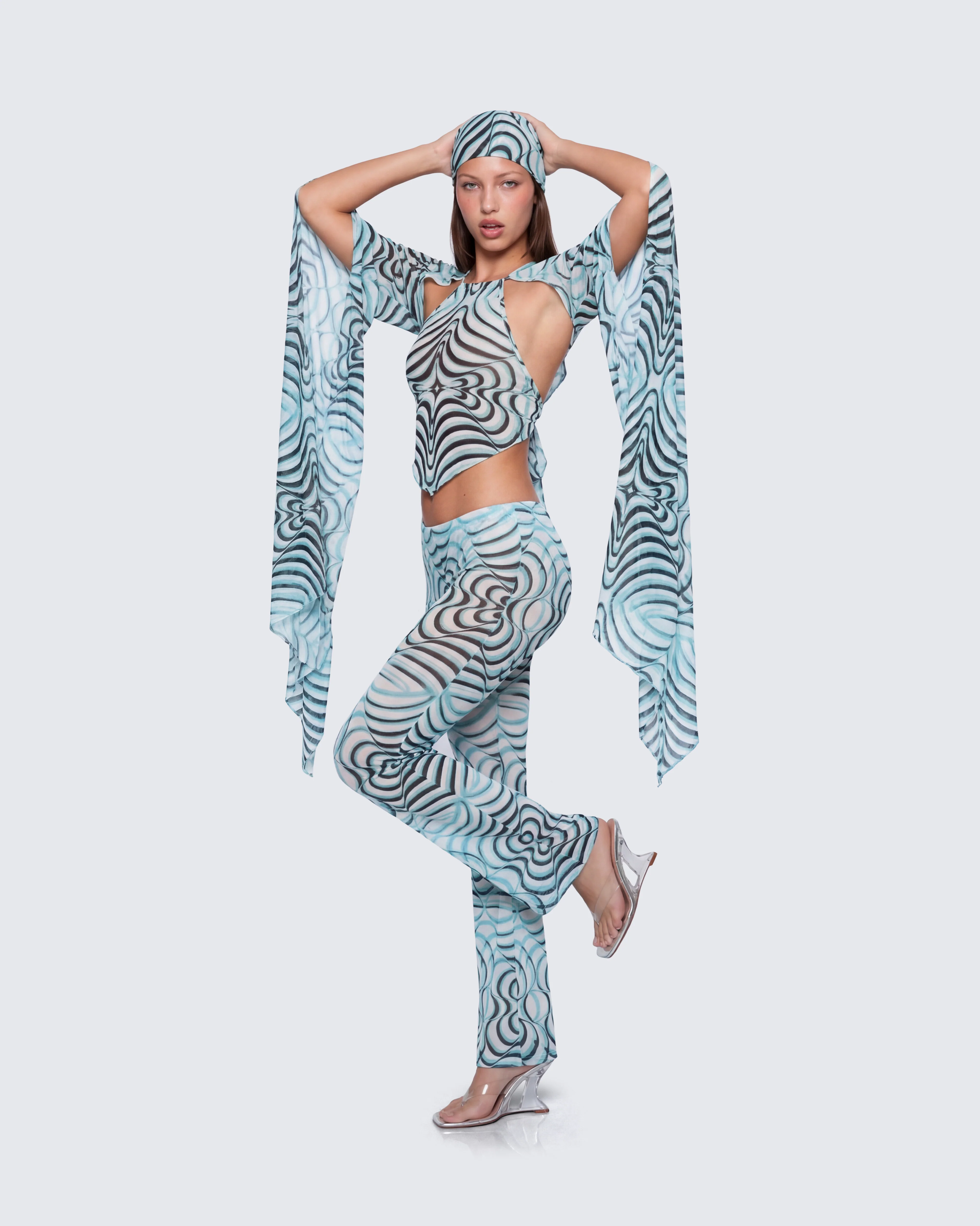 Ophelia Multi Mesh Flare Leggings - Image 5