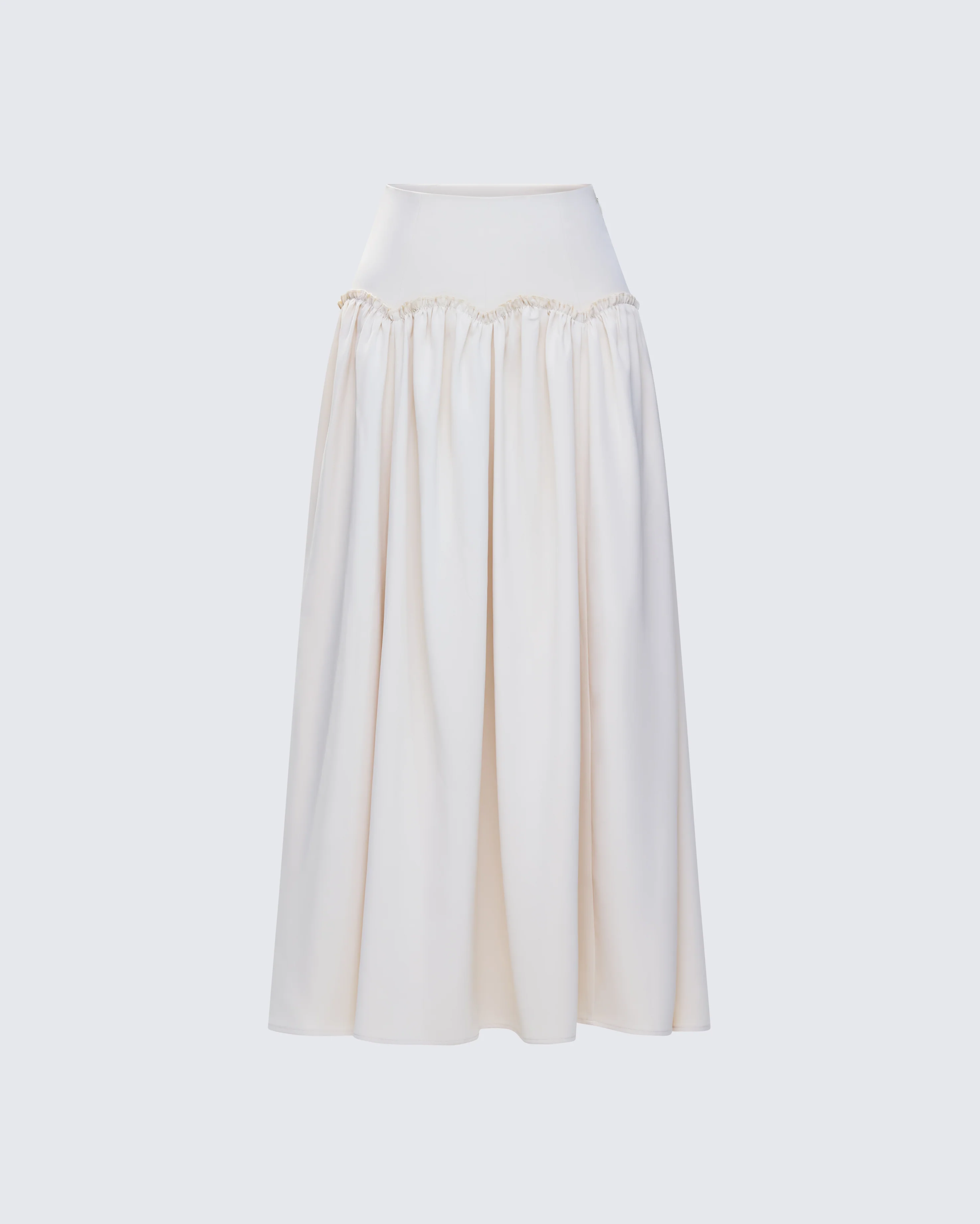 Orla Cream Ruched Maxi Skirt