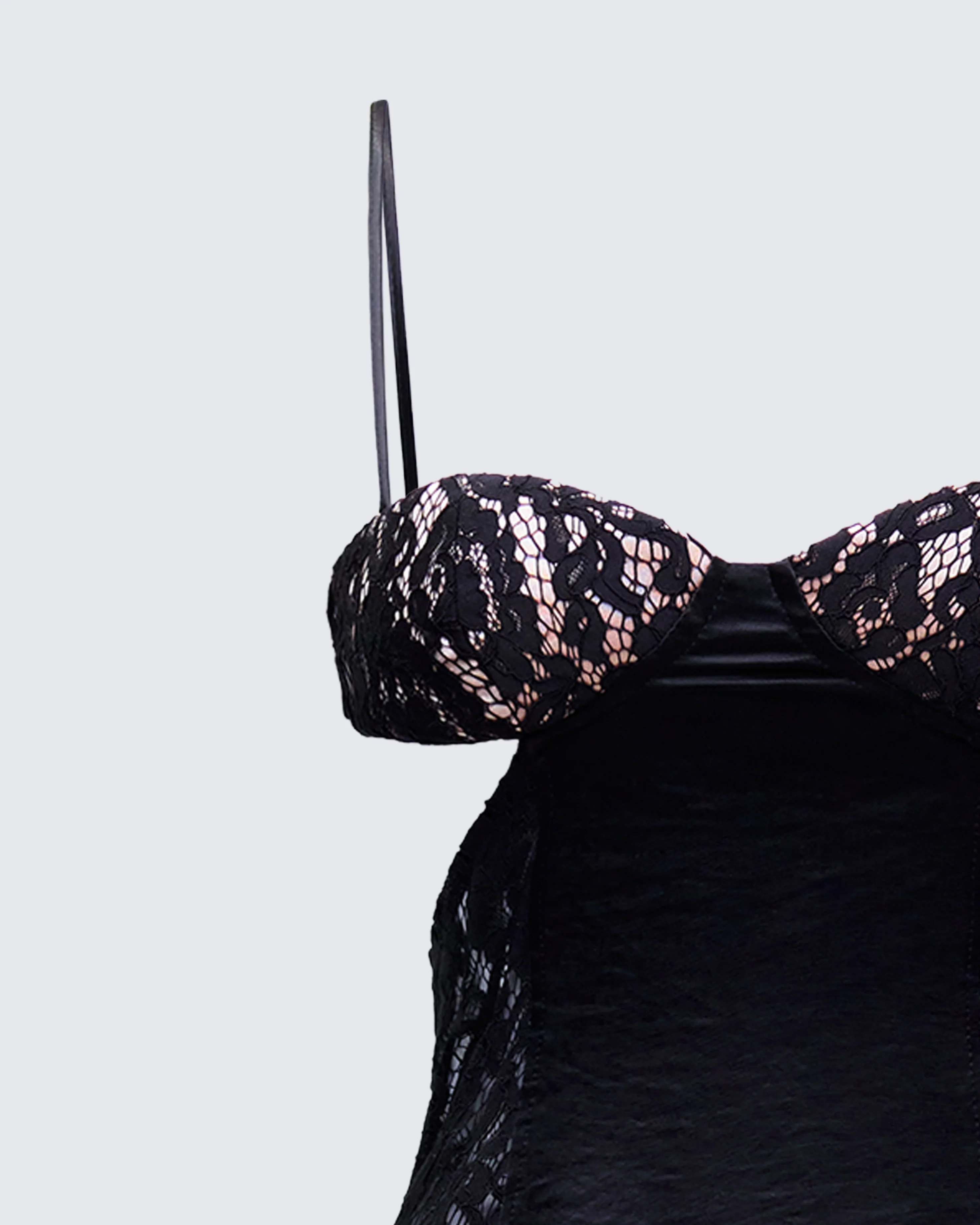 Orsina Black Sheer Hem Corset Dress - Image 6