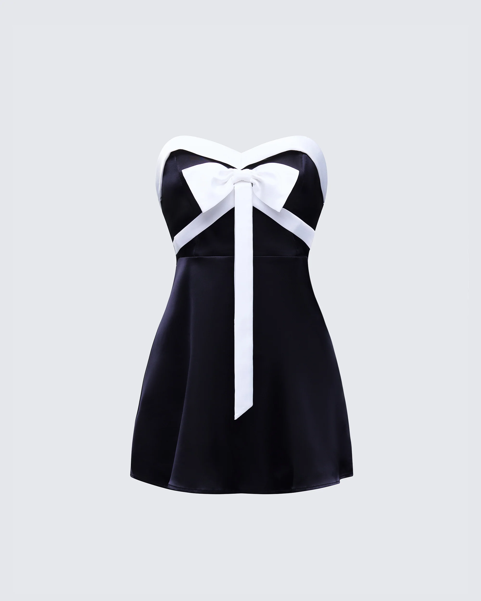 Ottilie Black Oversized Bow Mini Dress