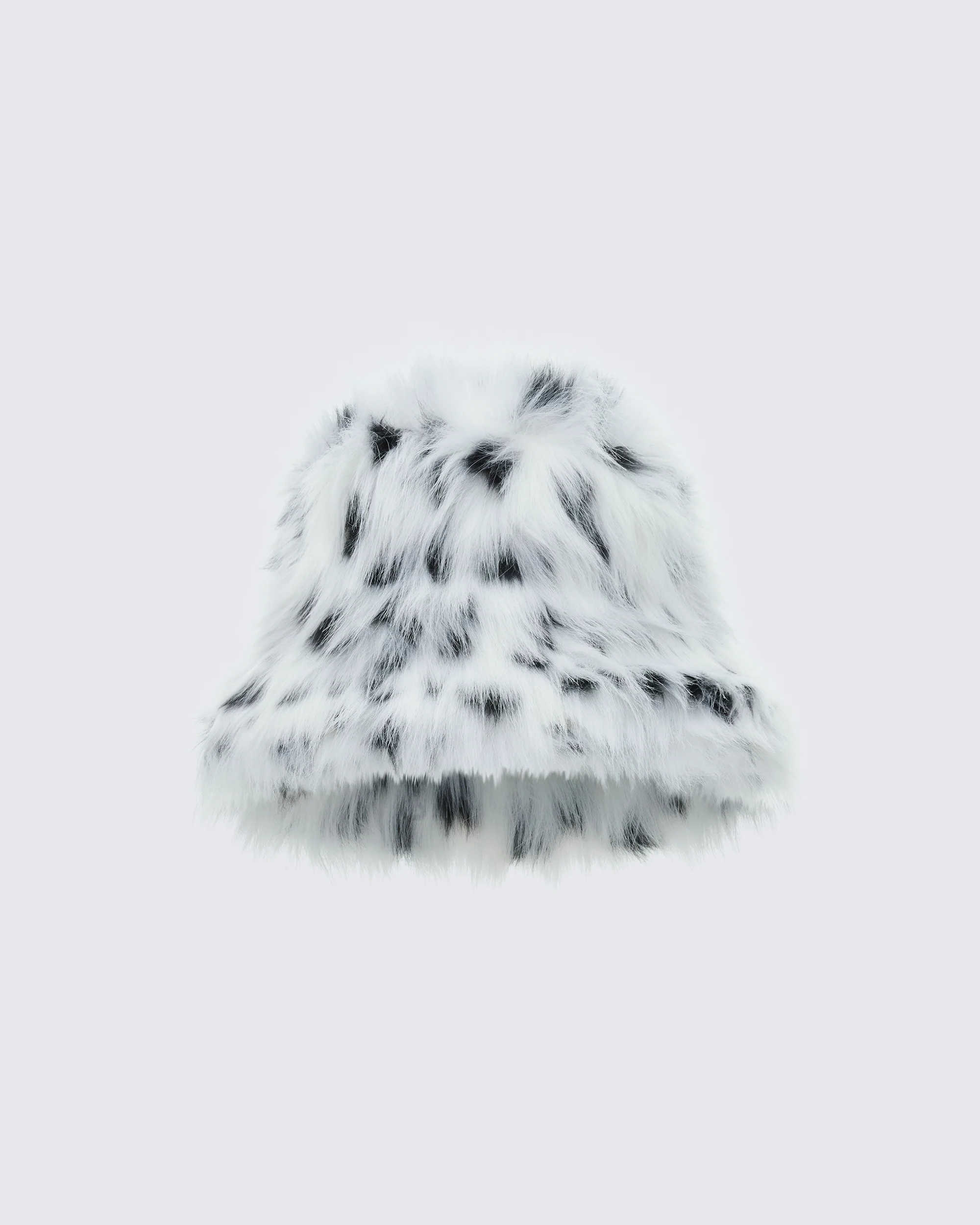 Pamela Dalmatian Faux Fur Oversized Bucket Hat