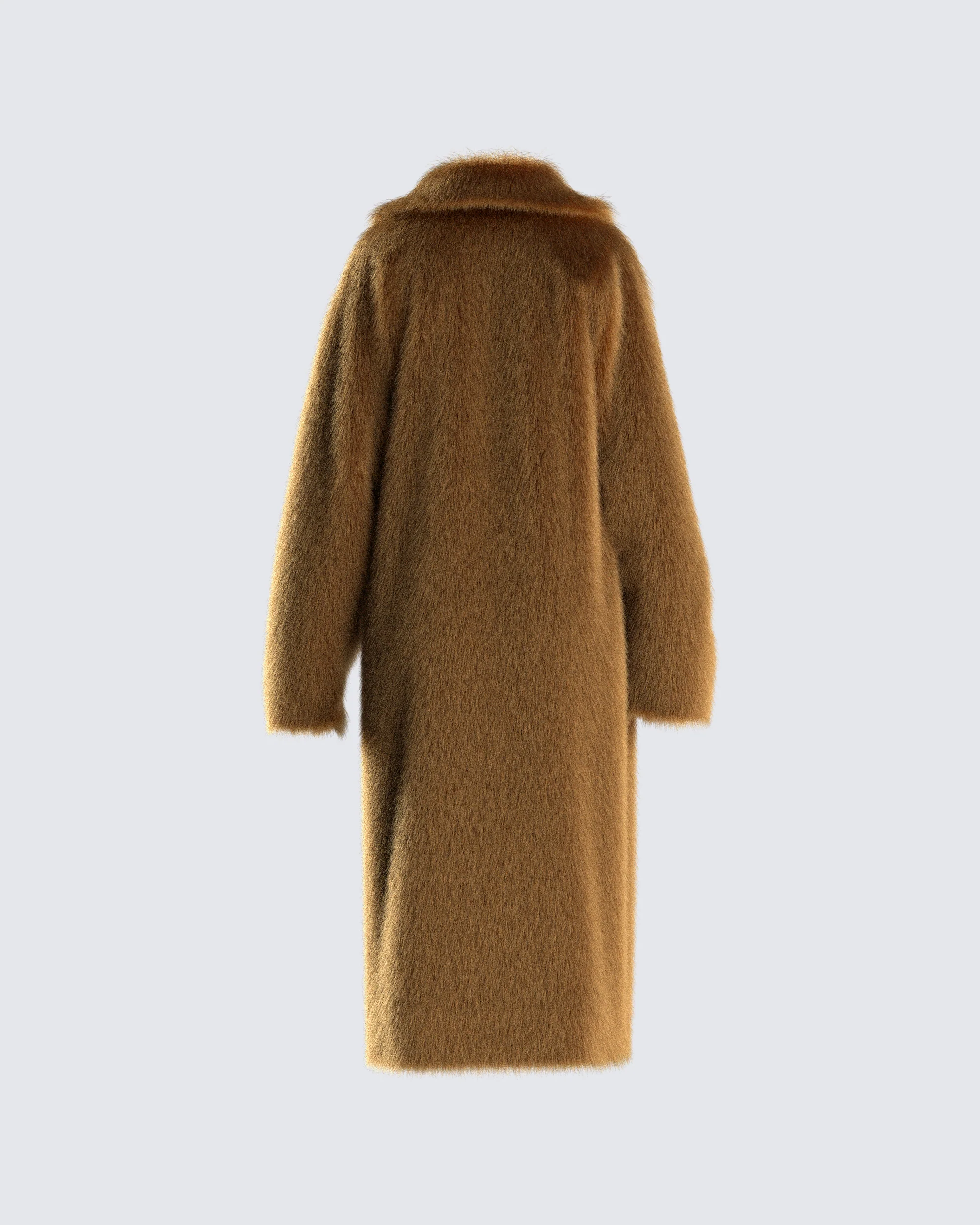 Parker Camel Vegan Fur Coat - Image 3