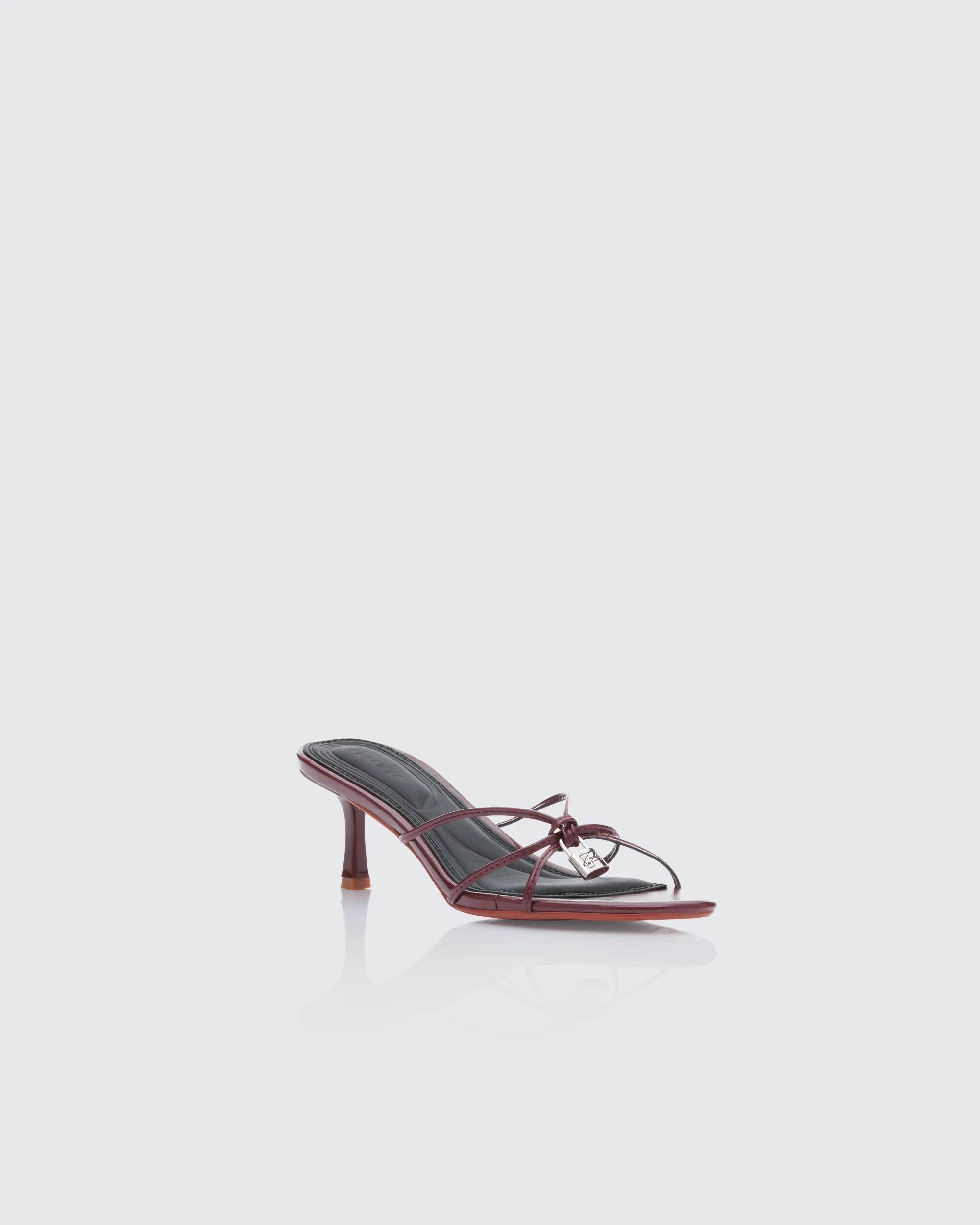 Raya Burgundy Locked in Kitten Heel - Image 2