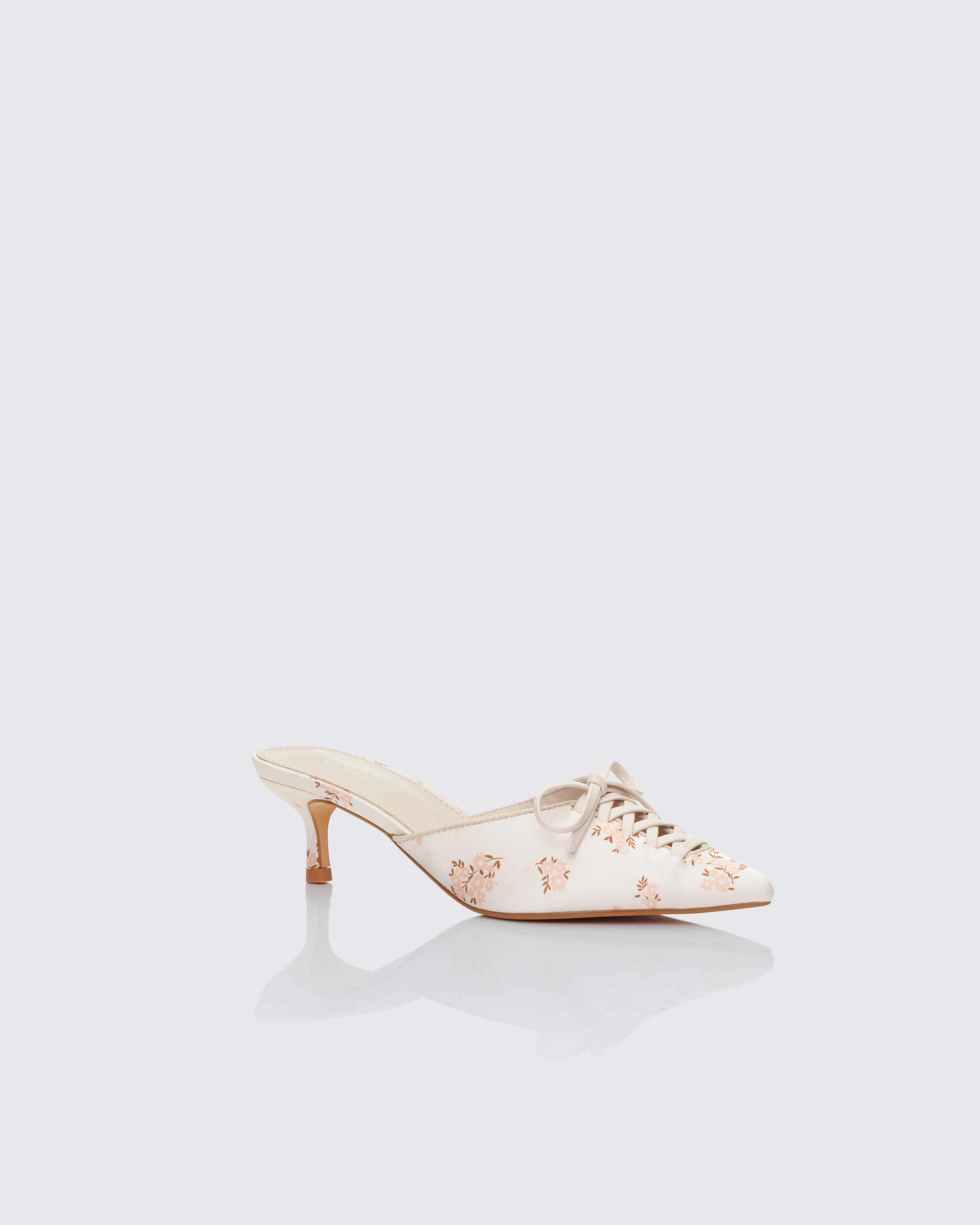 Rhoda Floral Print Kitten Heels - Image 2