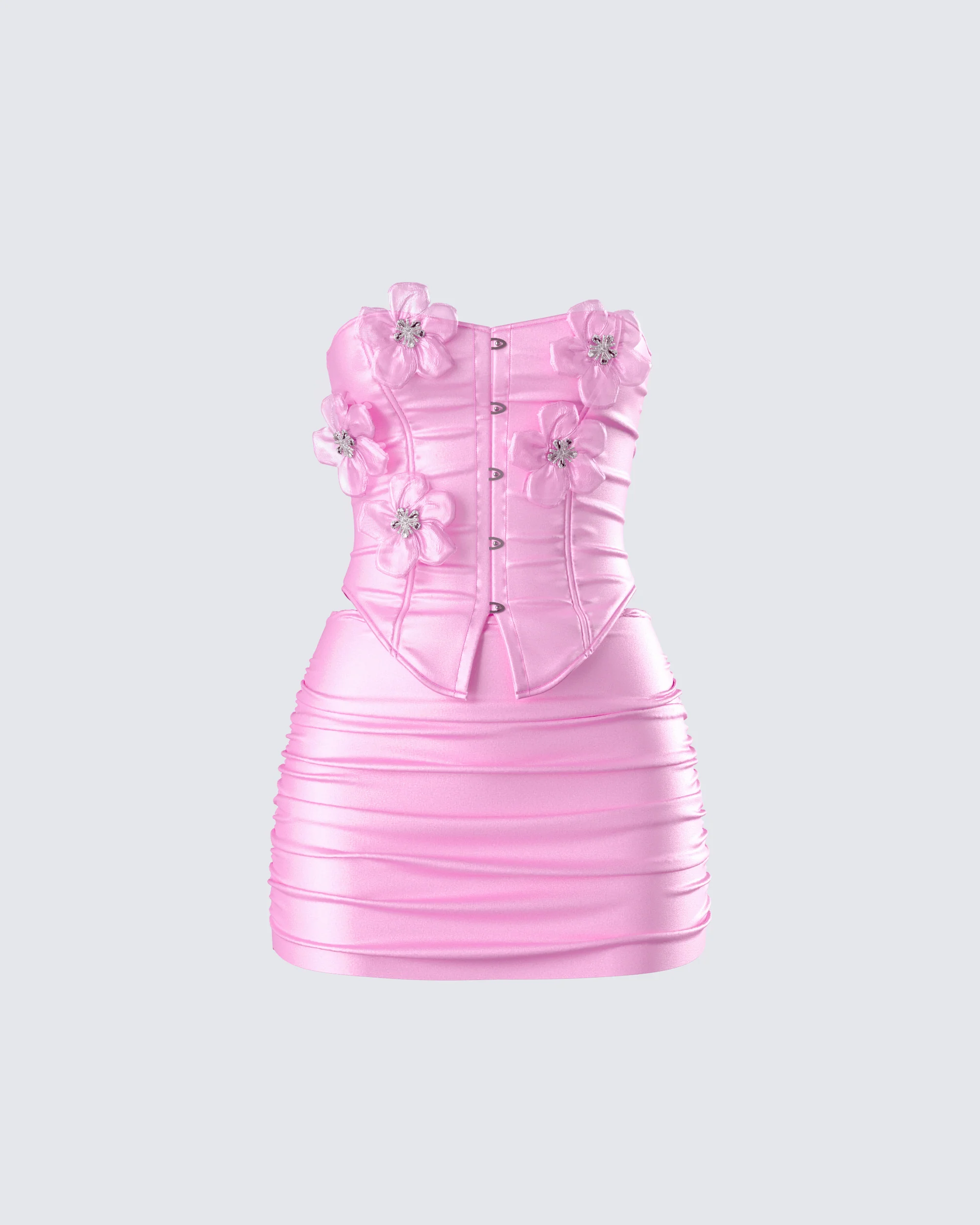 Rivi Pink Flower Corset Set