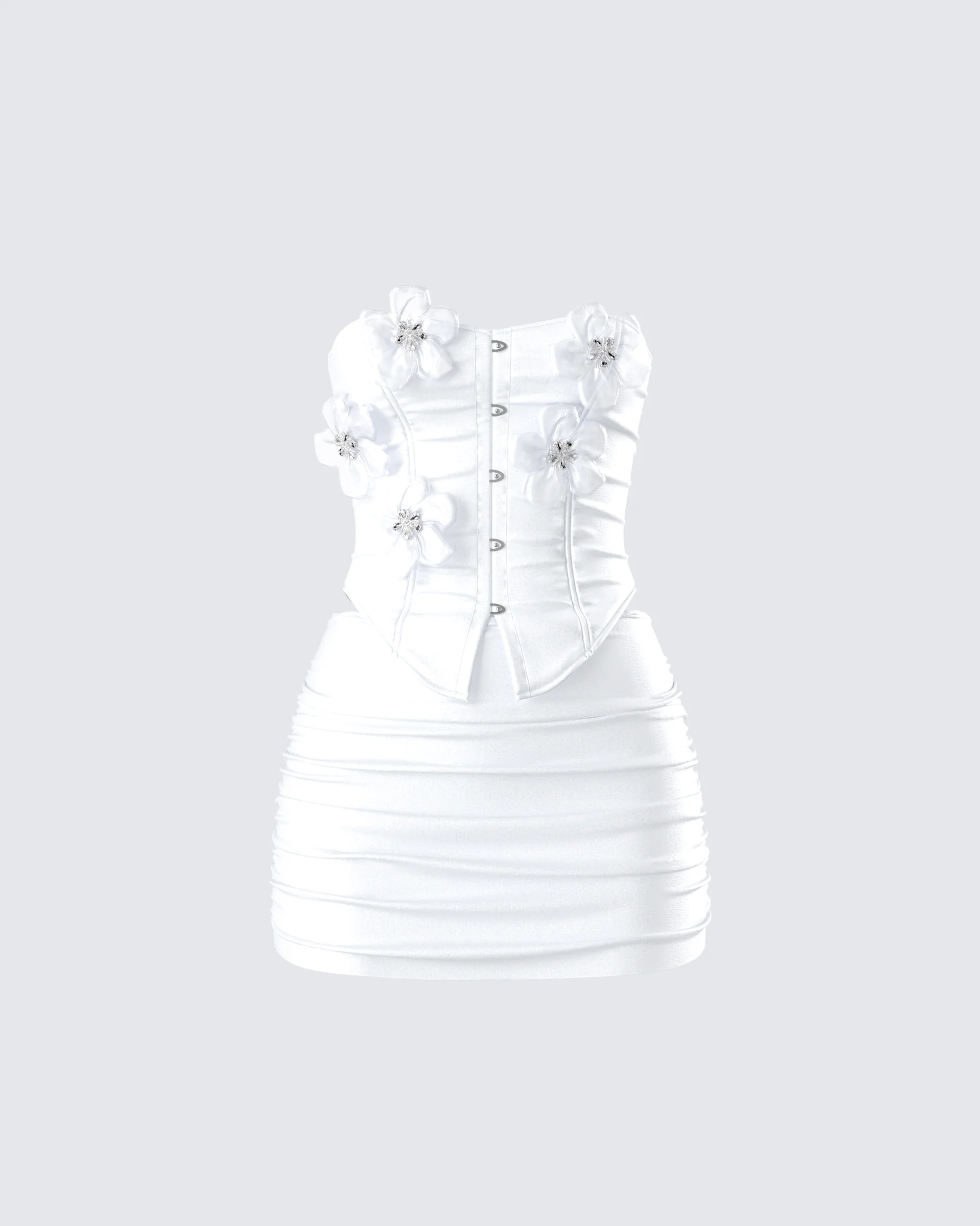 Rivi White Flower Corset Set