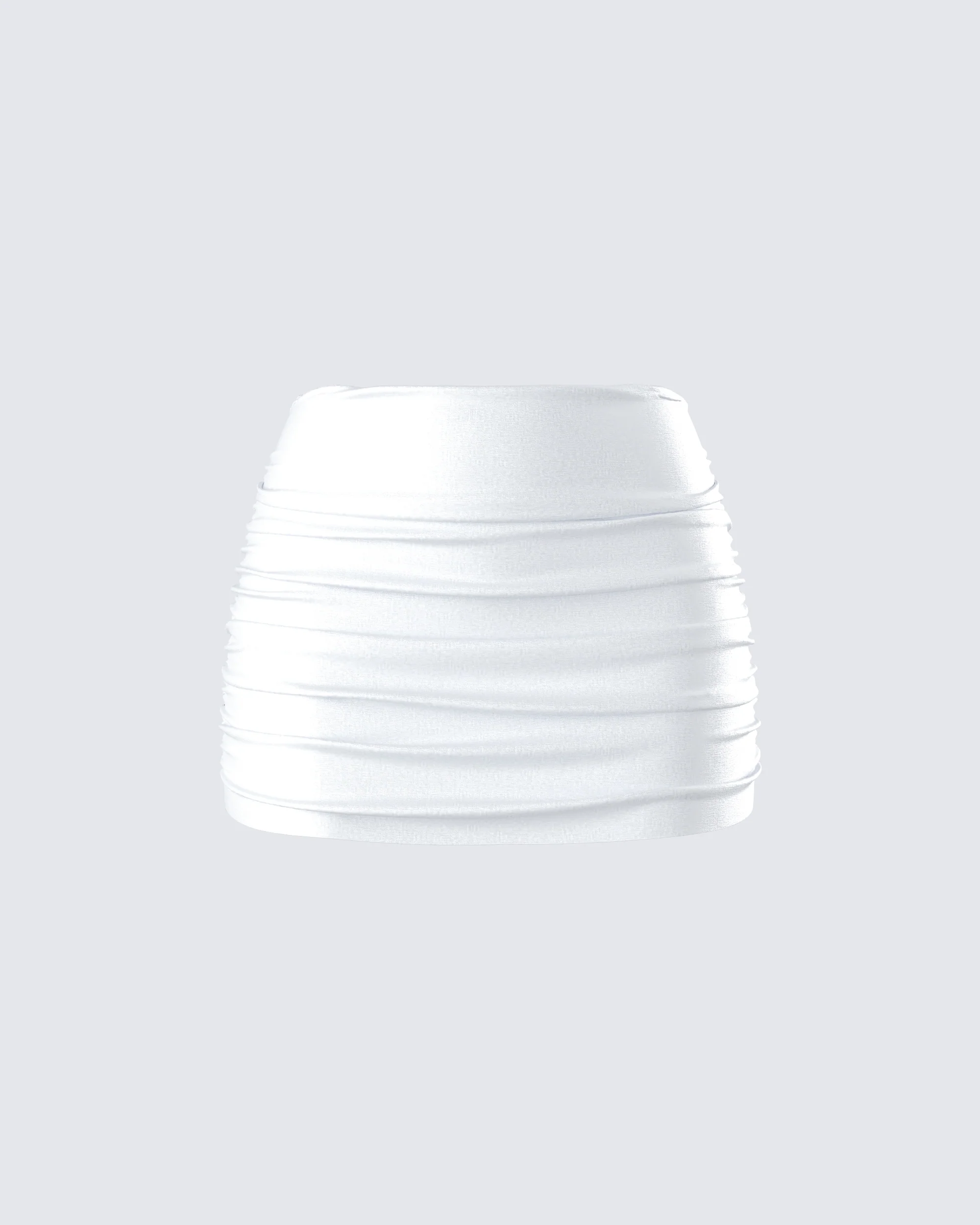 Rivi White Satin Micro Mini Skirt