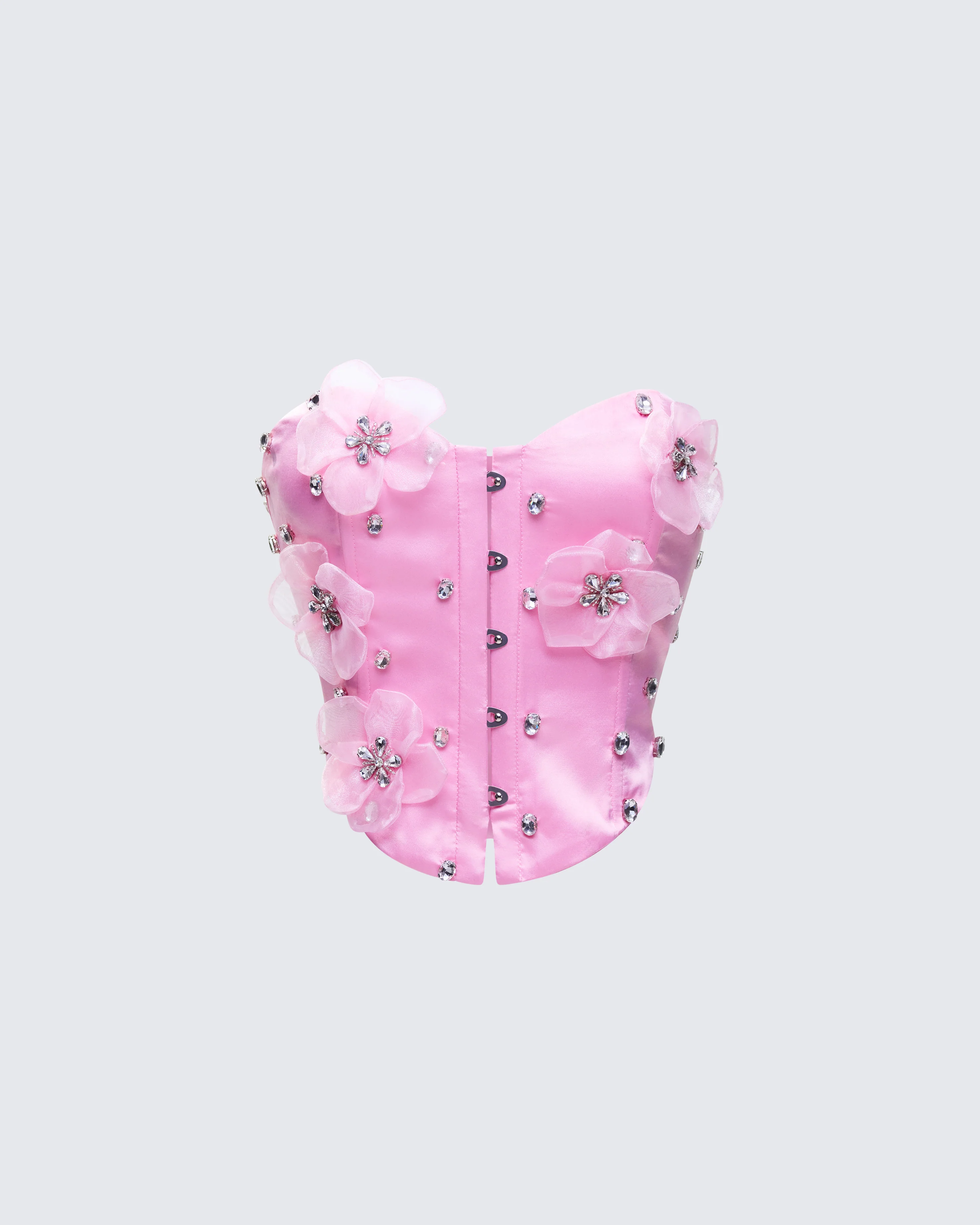Roselle Pink Rhinestone Corset Top