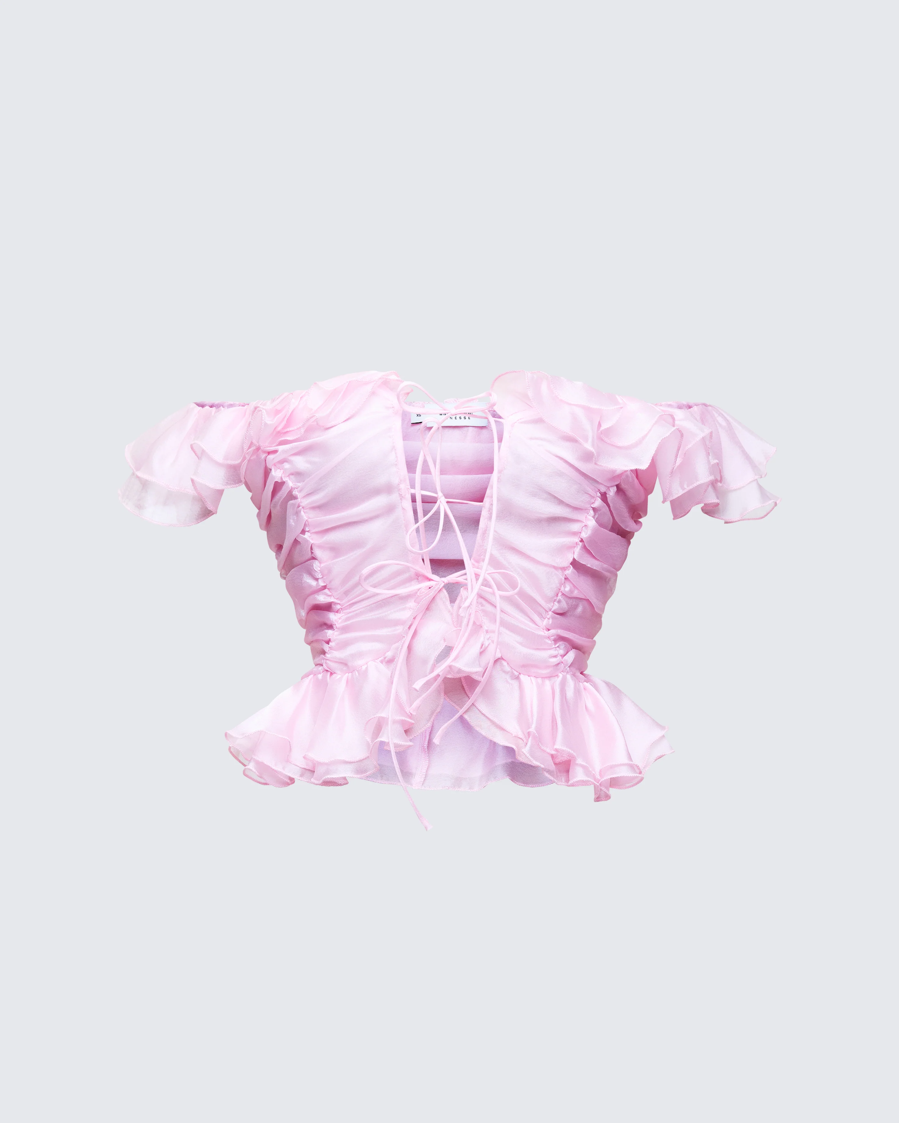 Sabella Blush Chiffon Sheer Top