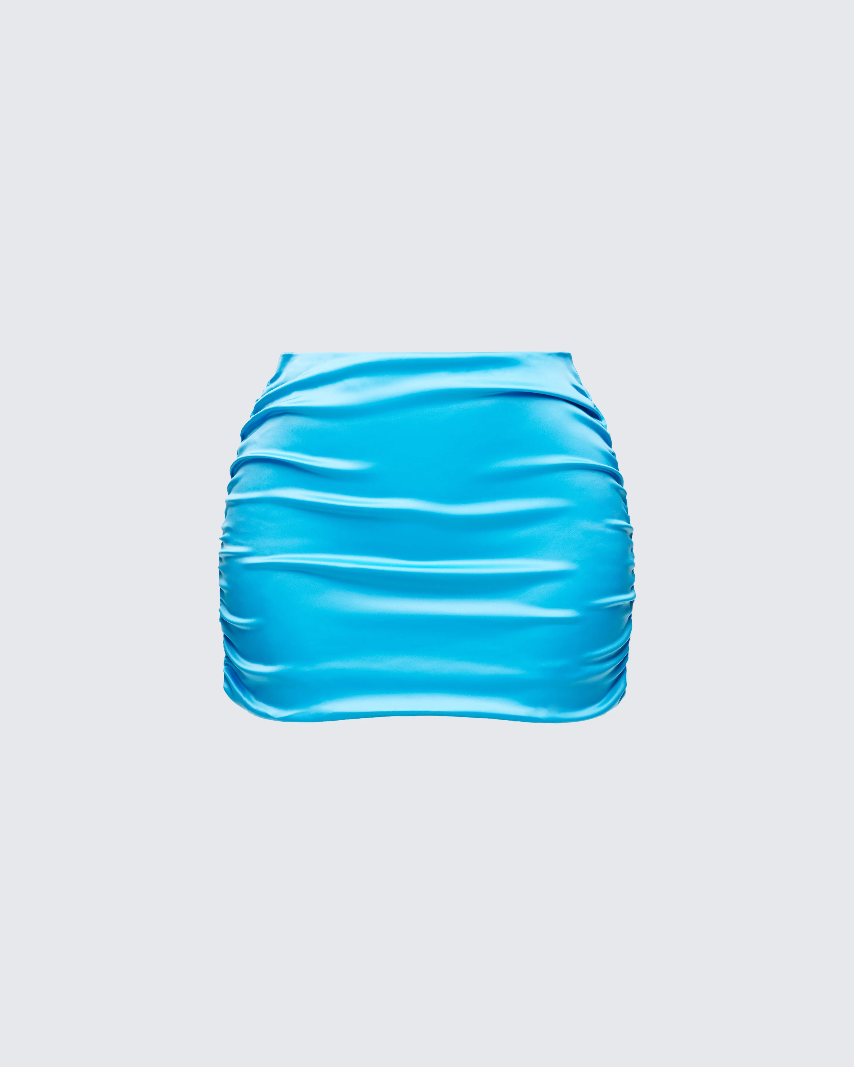 Saranna Blue Satin Micro Mini Skirt