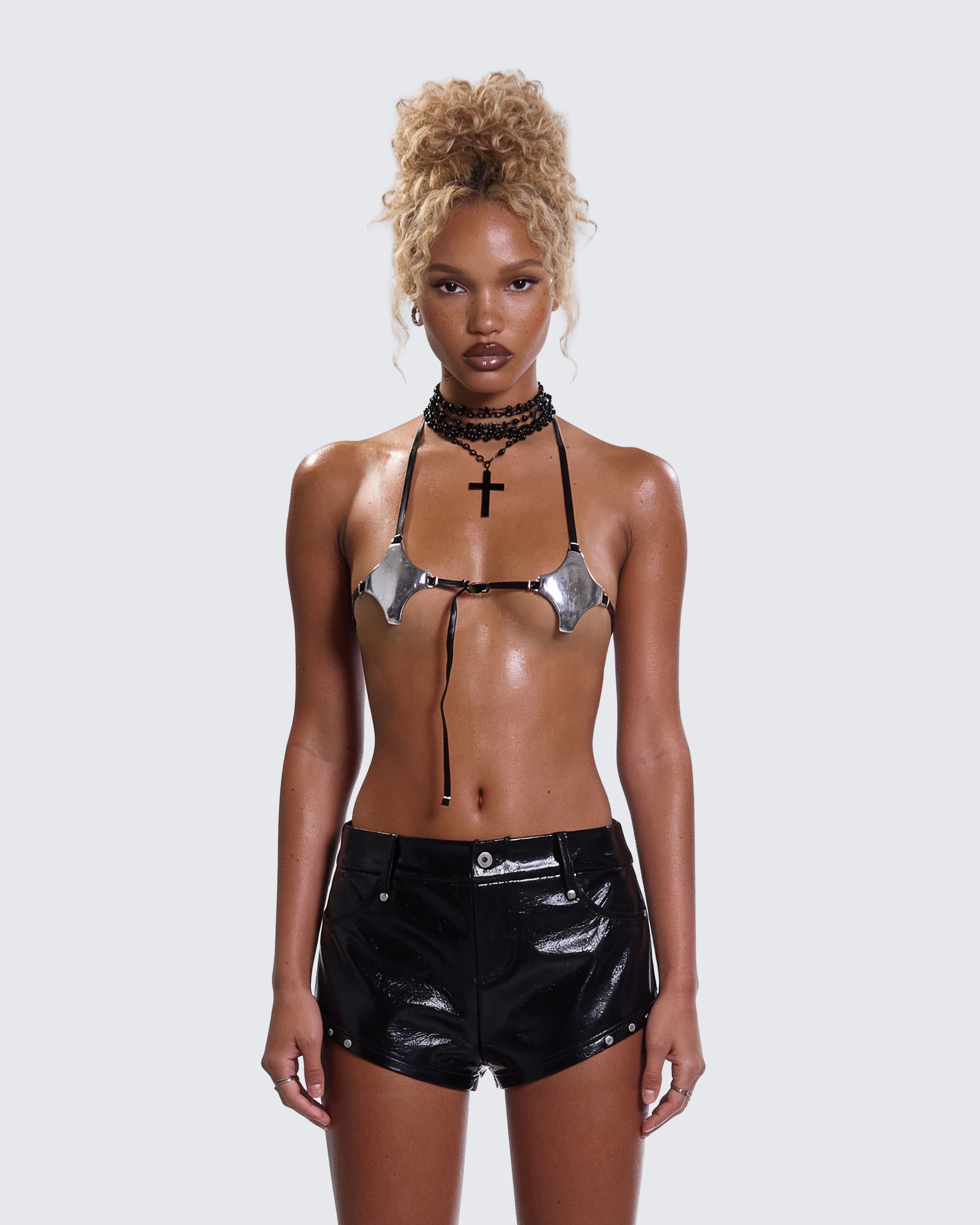 Saria Silver Metal Bralette - Image 2