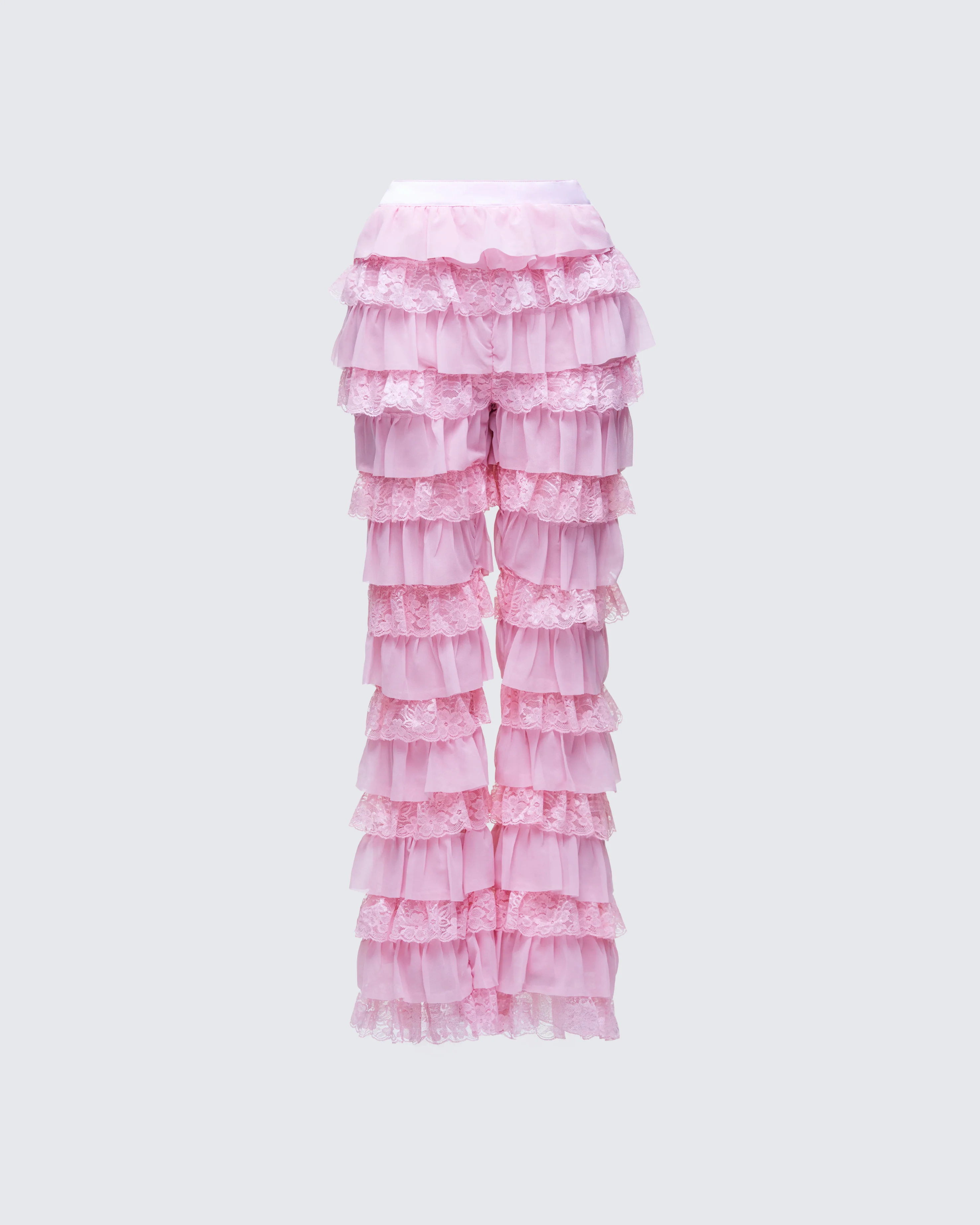 Senara Pink Ruffle Tier Pant