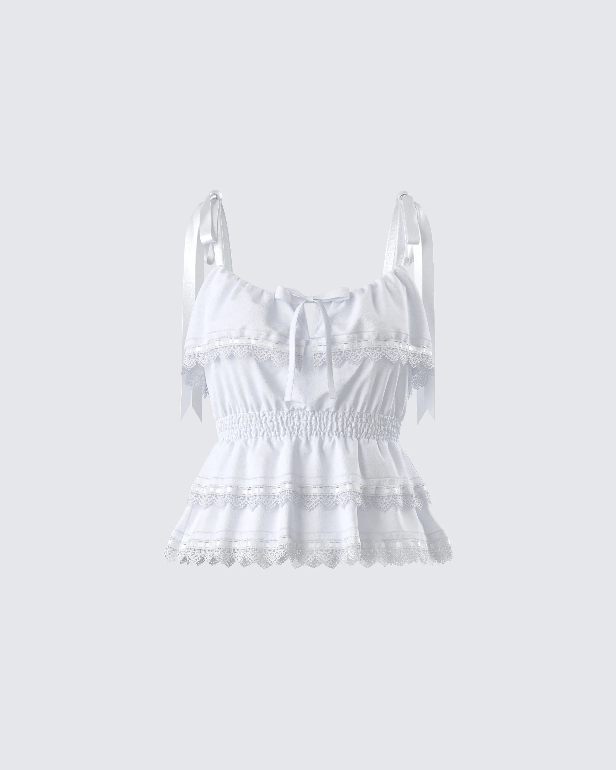 Shannyn White Ruffle Tie Top