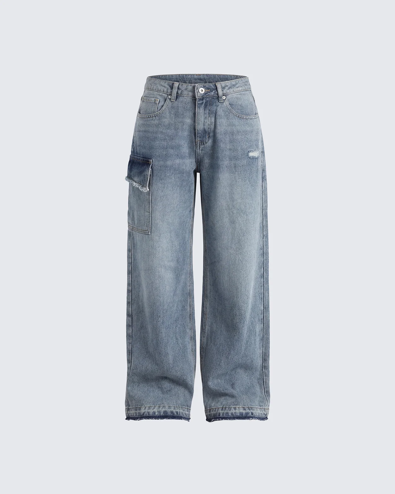 Stems Blue Cargo Boyfriend Low Waist Jean